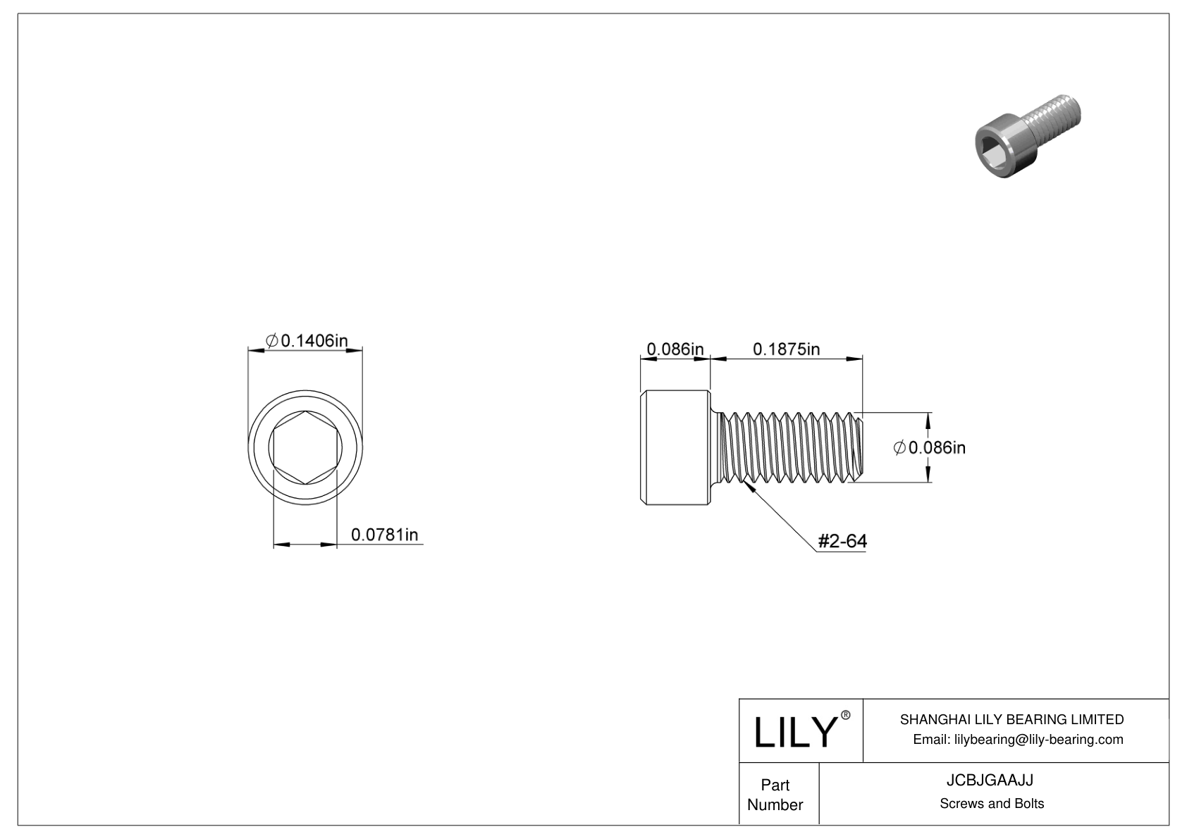 JCBJGAAJJ 18-8 不锈钢内六角螺钉 cad drawing