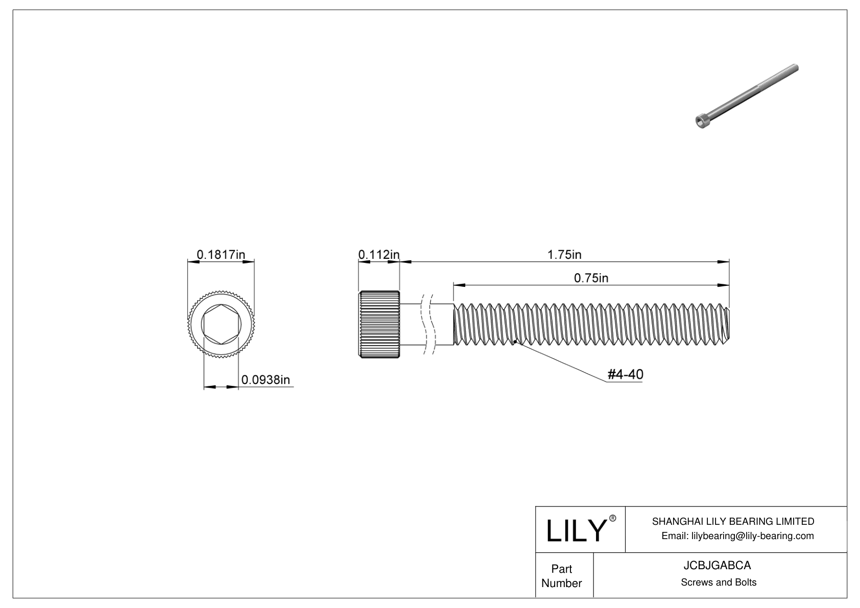 JCBJGABCA Tornillos de cabeza cilíndrica de acero inoxidable 18-8 cad drawing