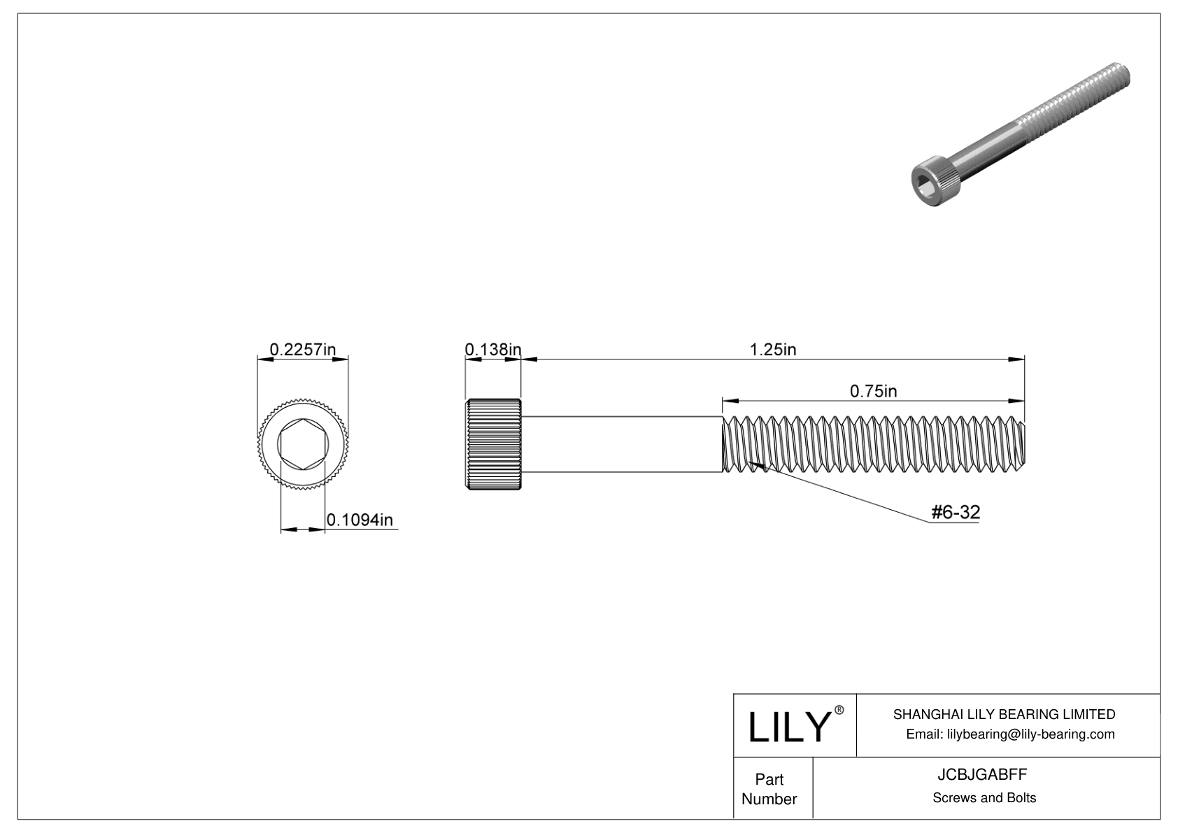 JCBJGABFF Tornillos de cabeza cilíndrica de acero inoxidable 18-8 cad drawing