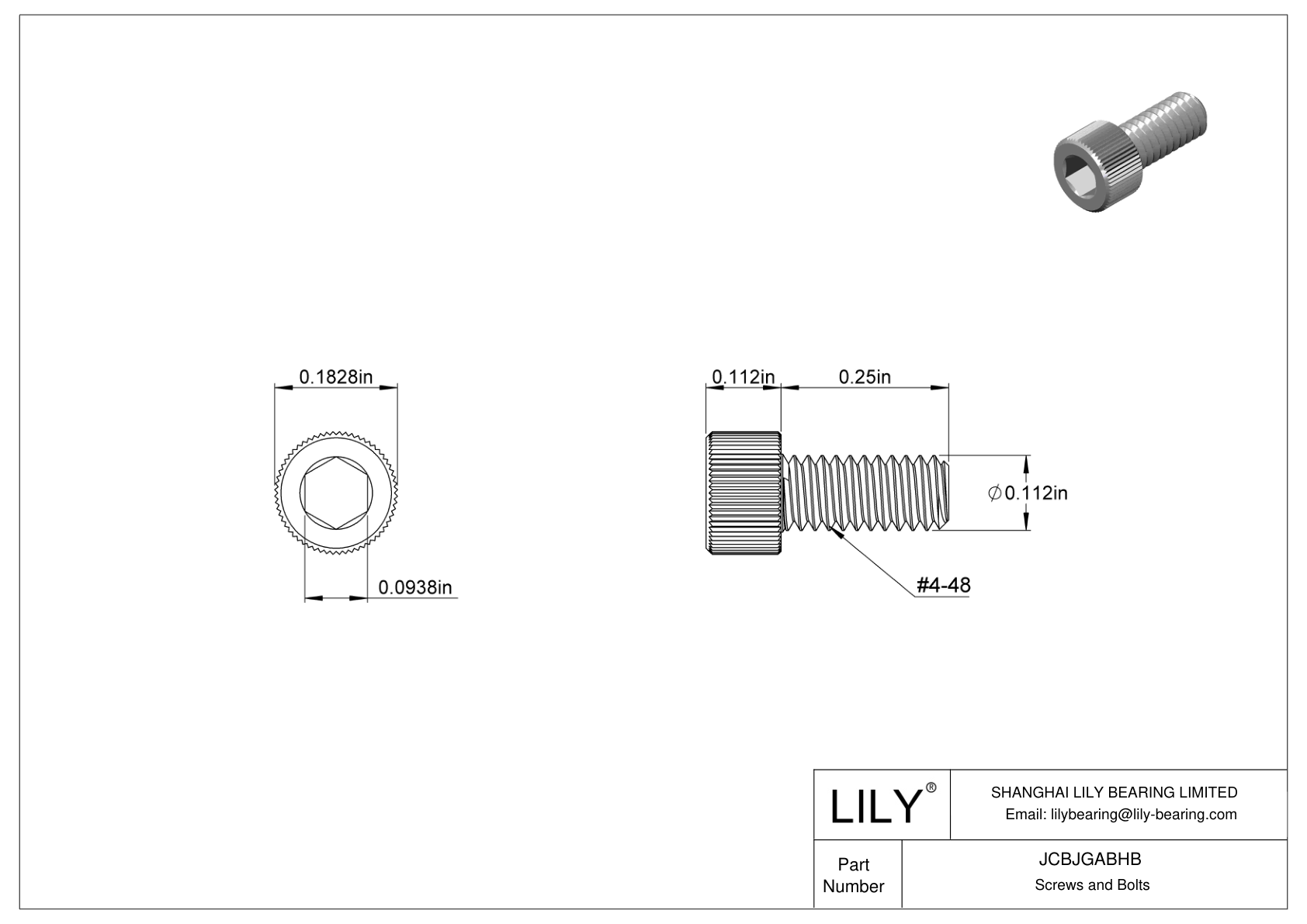 JCBJGABHB Tornillos de cabeza cilíndrica de acero inoxidable 18-8 cad drawing