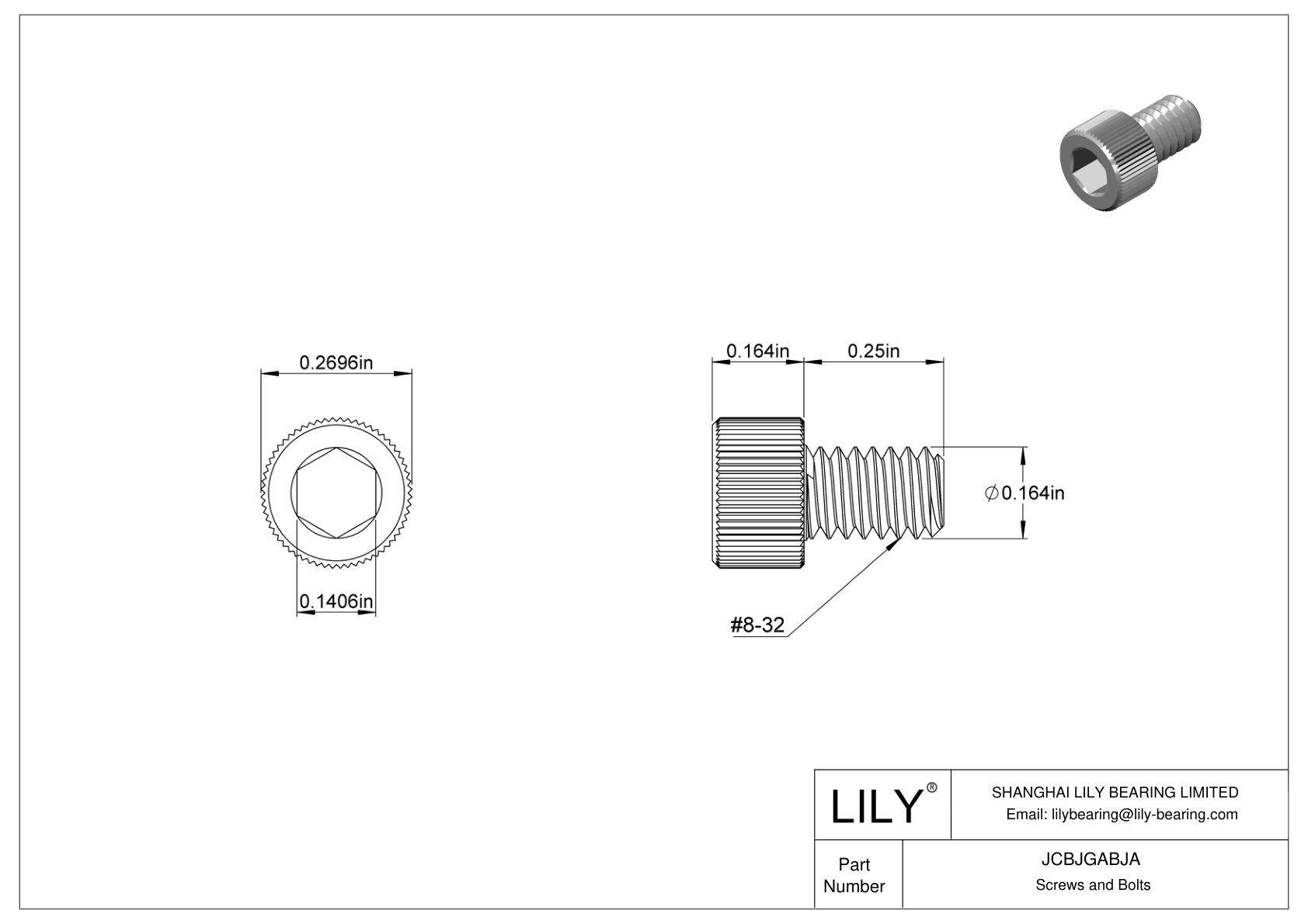 JCBJGABJA Tornillos de cabeza cilíndrica de acero inoxidable 18-8 cad drawing