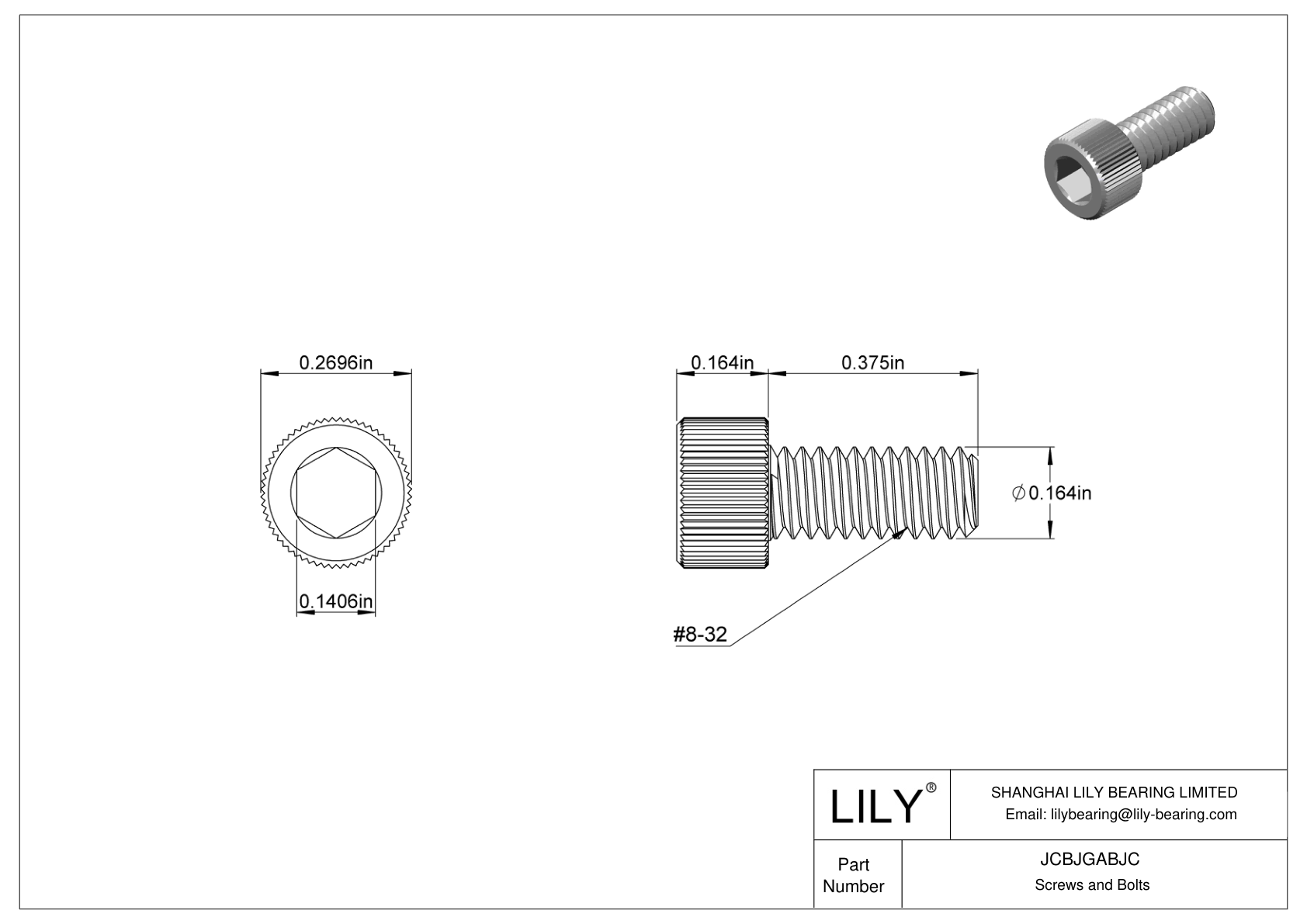 JCBJGABJC 18-8 Stainless Steel Socket Head Screws cad drawing