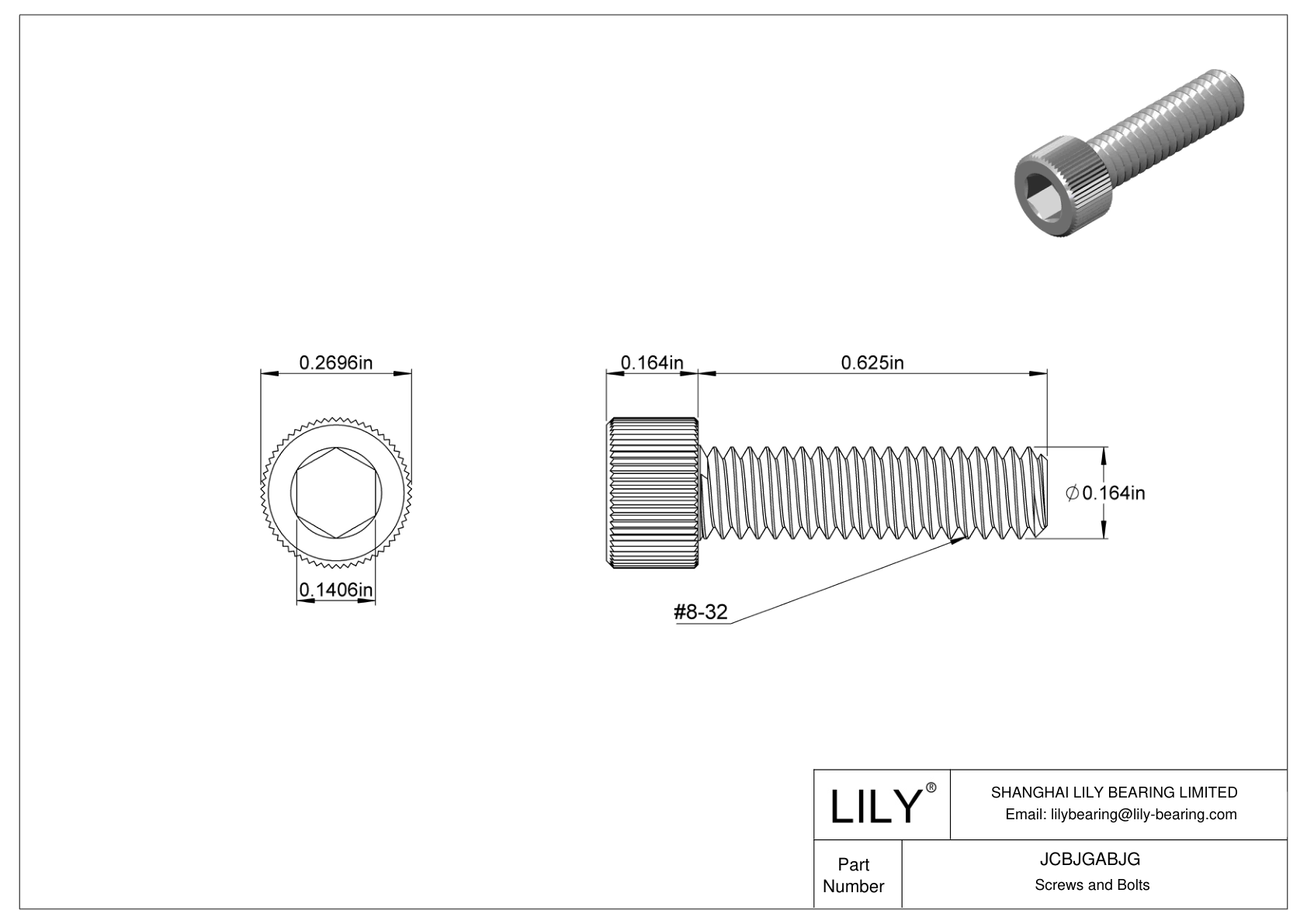 JCBJGABJG 18-8 Stainless Steel Socket Head Screws cad drawing