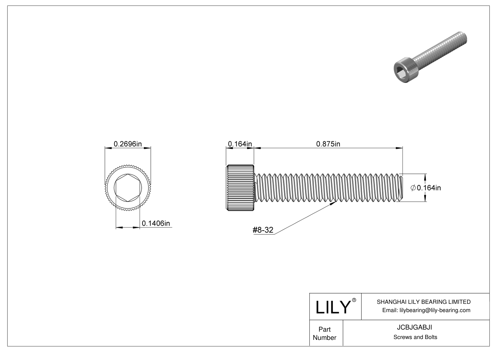 JCBJGABJI Tornillos de cabeza cilíndrica de acero inoxidable 18-8 cad drawing