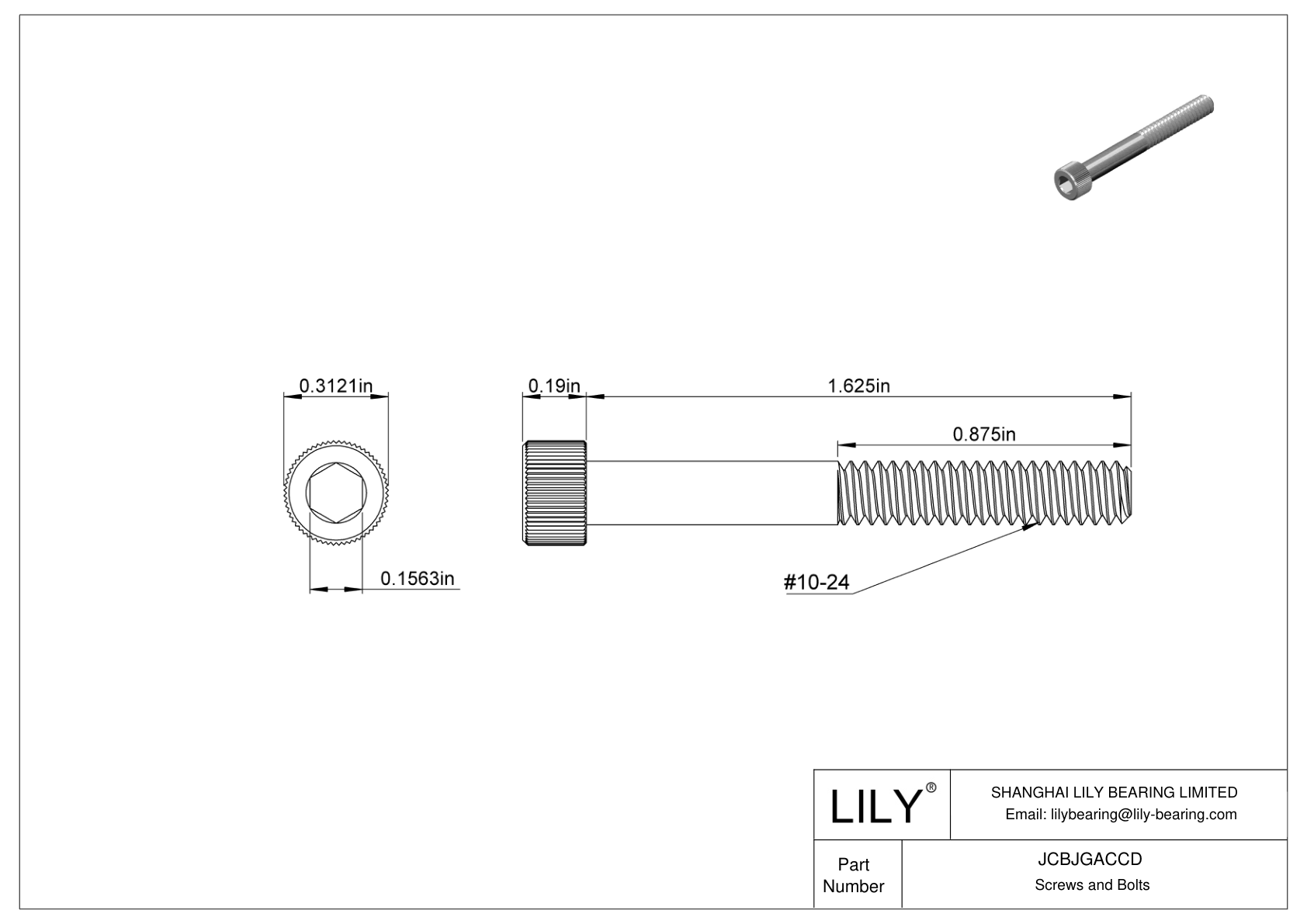 JCBJGACCD Tornillos de cabeza cilíndrica de acero inoxidable 18-8 cad drawing