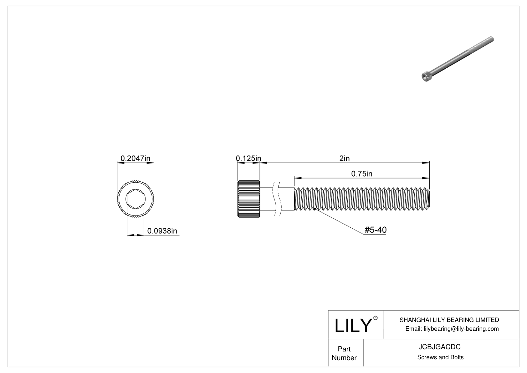 JCBJGACDC 18-8 不锈钢内六角螺钉 cad drawing