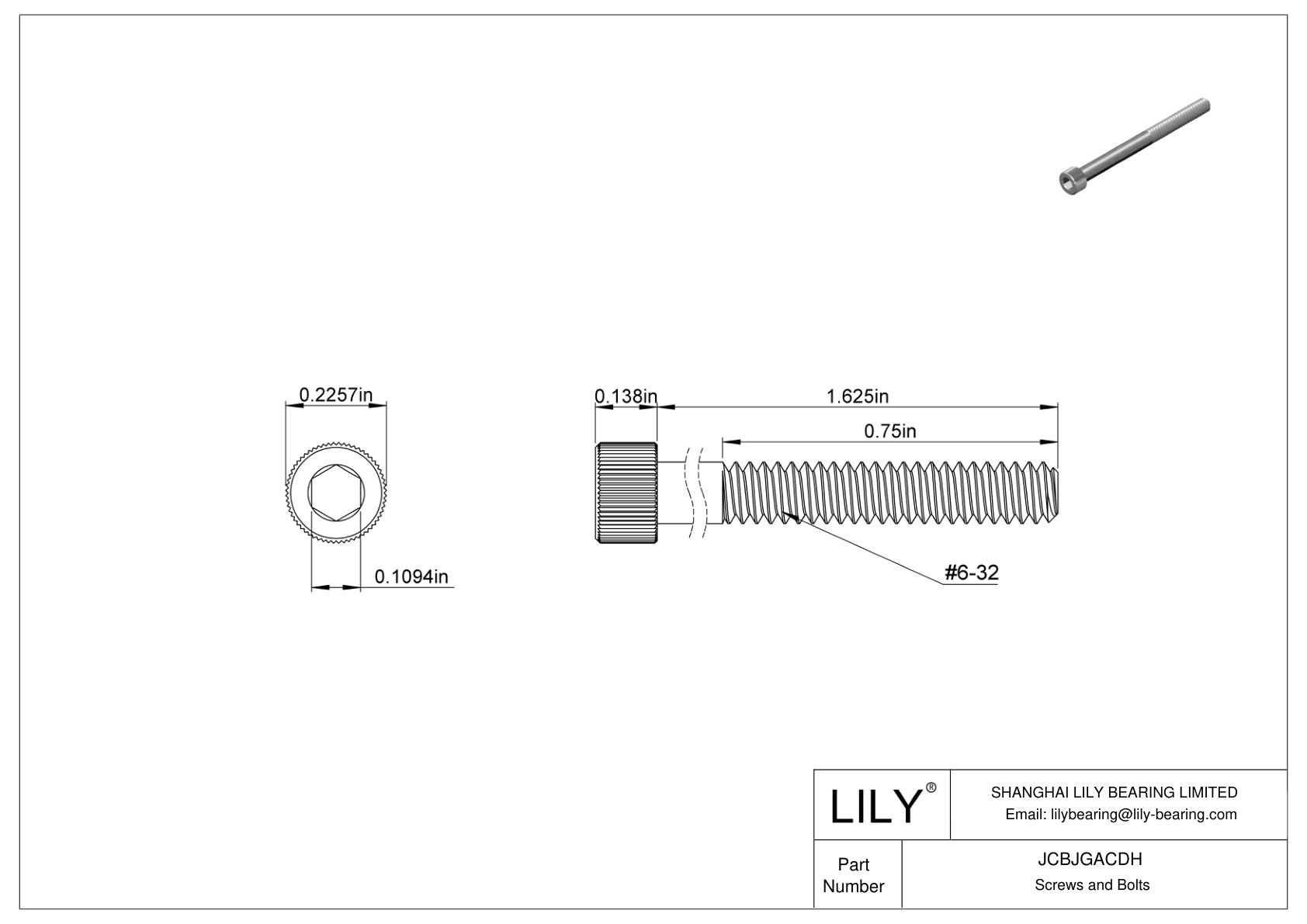 JCBJGACDH 18-8 不锈钢内六角螺钉 cad drawing