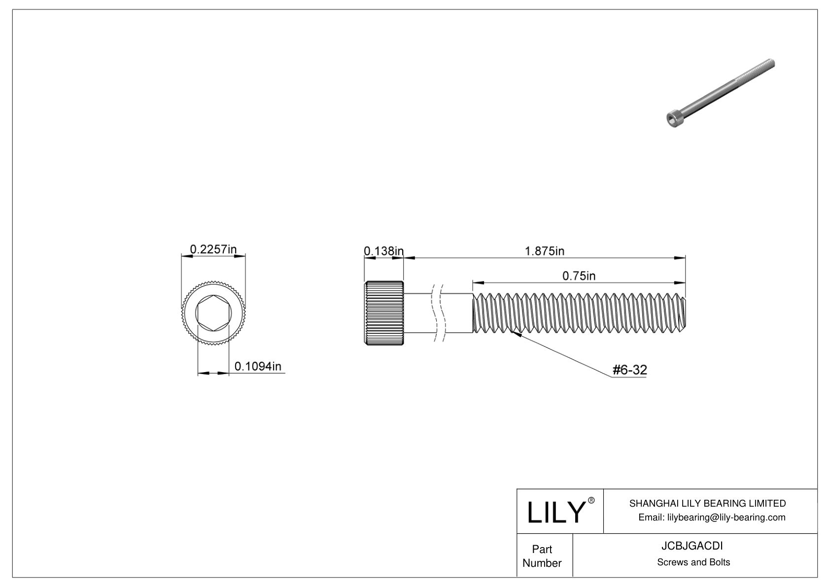 JCBJGACDI 18-8 不锈钢内六角螺钉 cad drawing