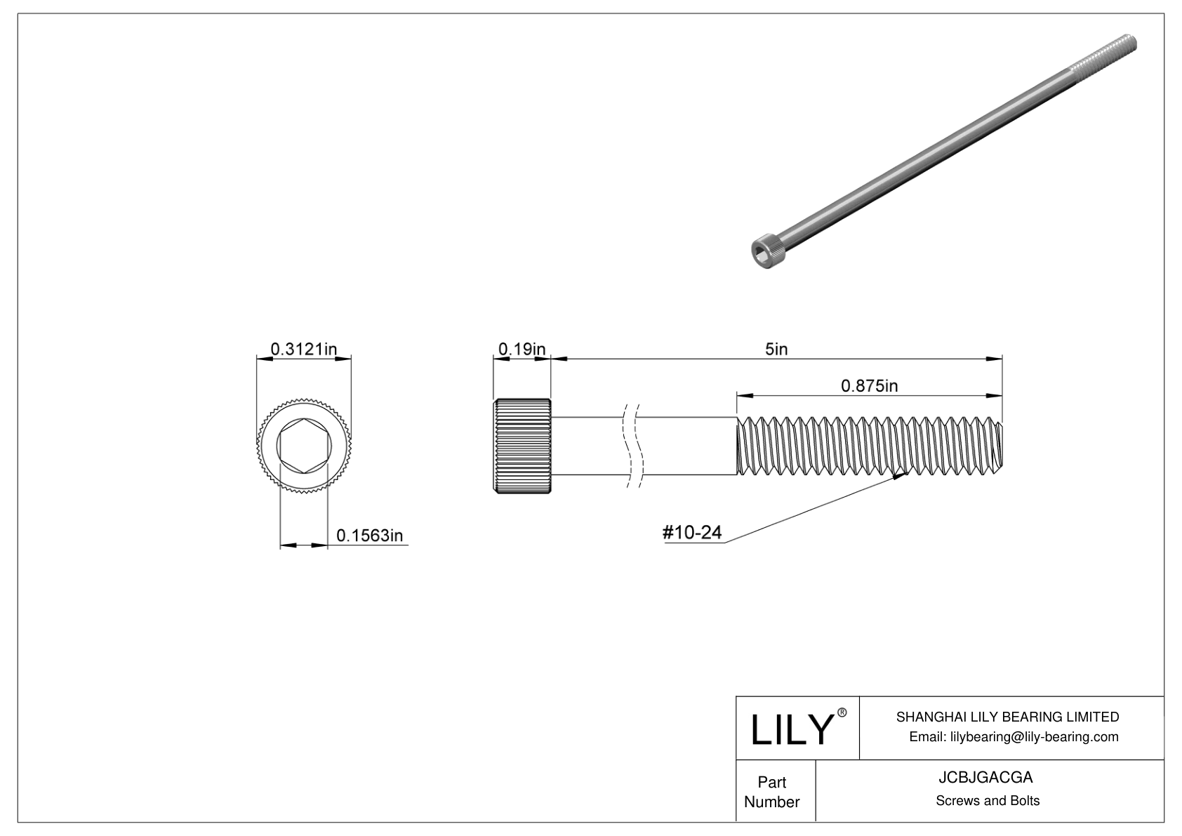 JCBJGACGA 18-8 不锈钢内六角螺钉 cad drawing