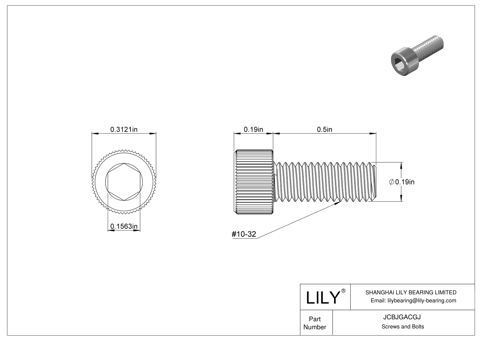 JCBJGACGJ Tornillos de cabeza cilíndrica de acero inoxidable 18-8 cad drawing