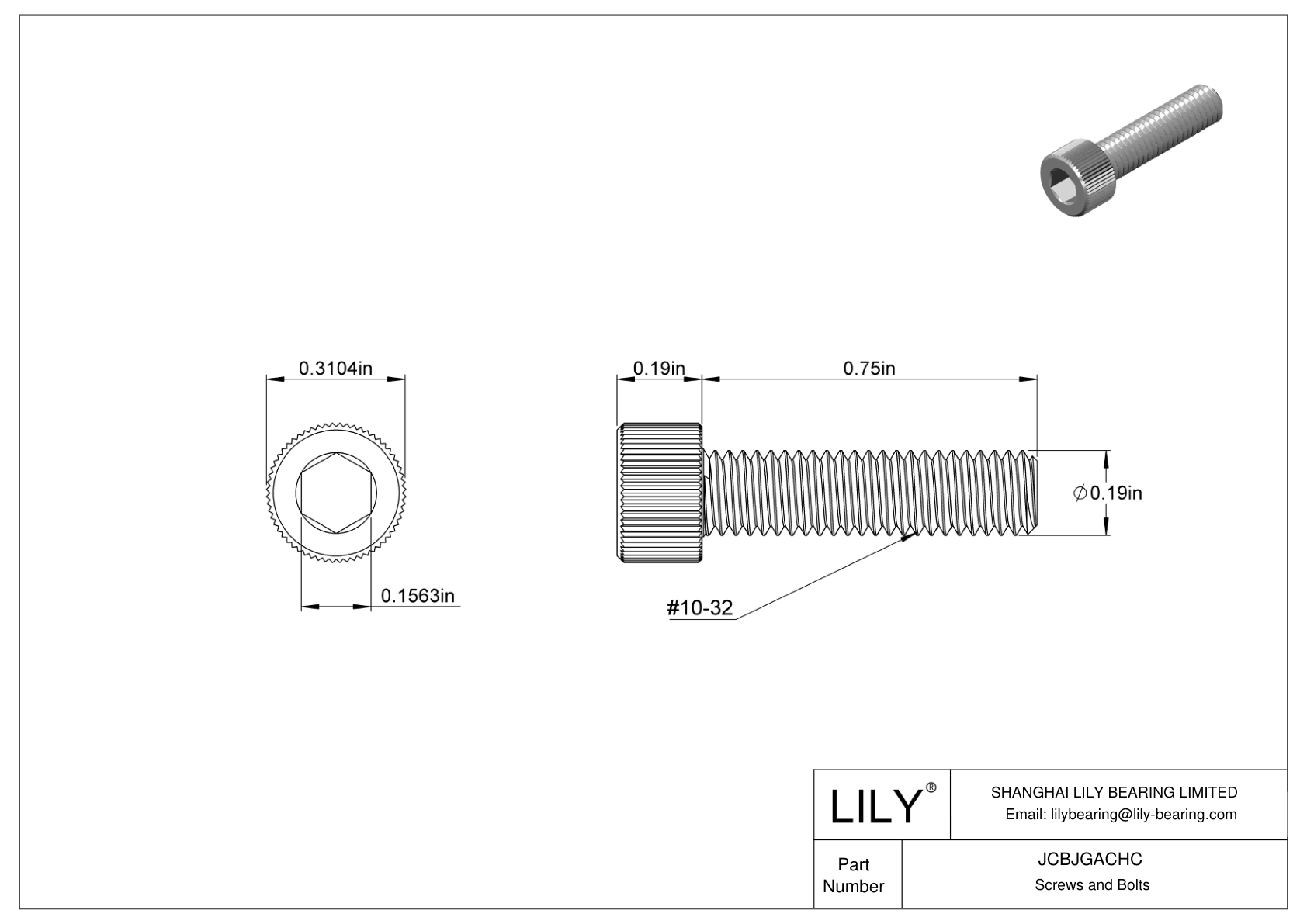 JCBJGACHC 18-8 不锈钢内六角螺钉 cad drawing