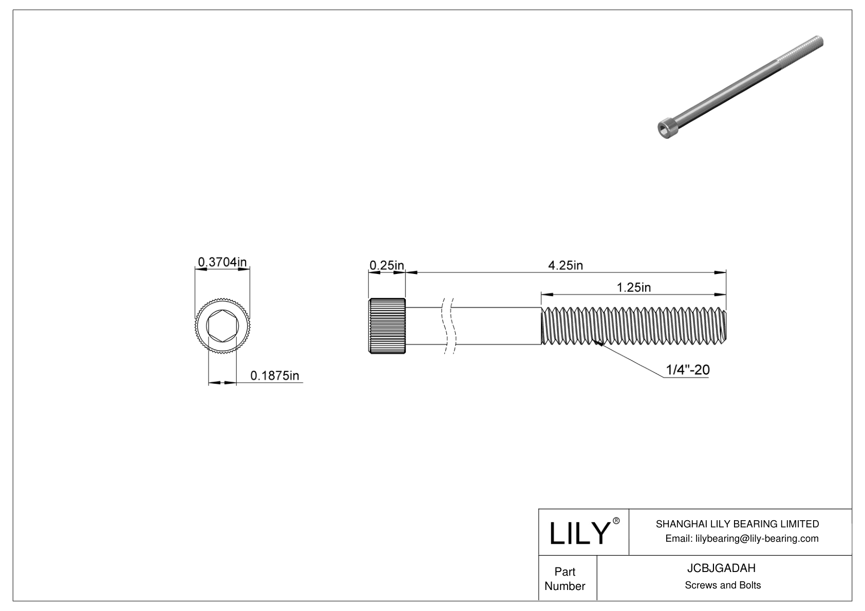 JCBJGADAH 18-8 不锈钢内六角螺钉 cad drawing