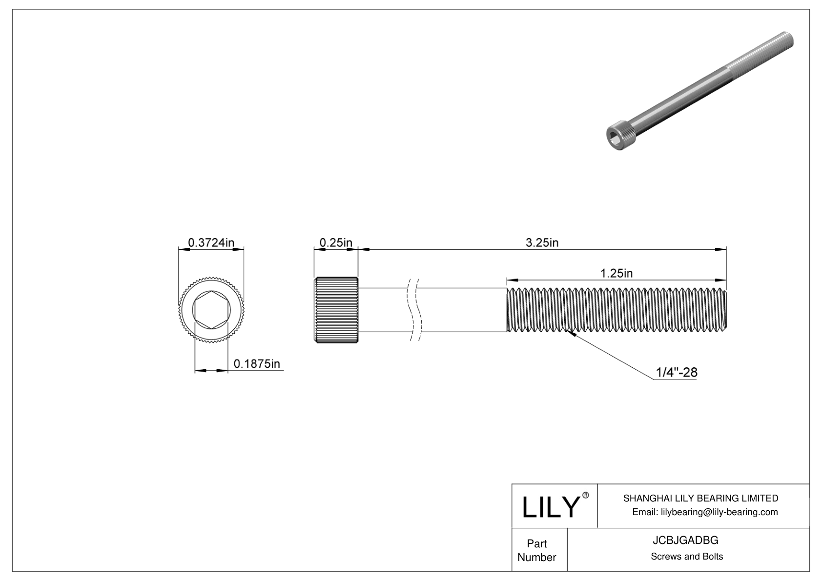 JCBJGADBG Tornillos de cabeza cilíndrica de acero inoxidable 18-8 cad drawing