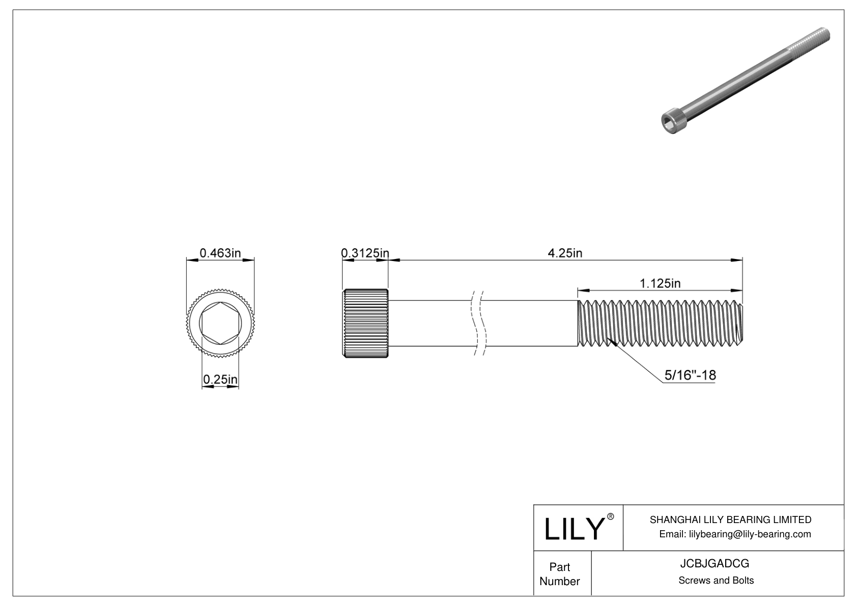 JCBJGADCG Tornillos de cabeza cilíndrica de acero inoxidable 18-8 cad drawing