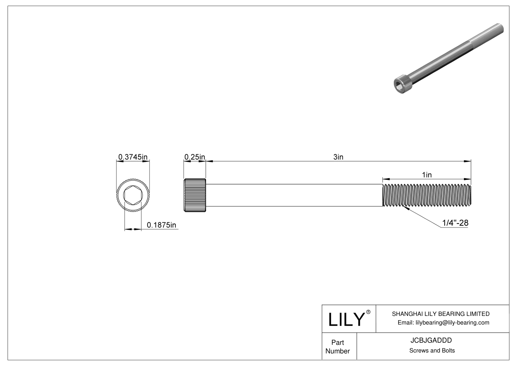 JCBJGADDD 18-8 不锈钢内六角螺钉 cad drawing