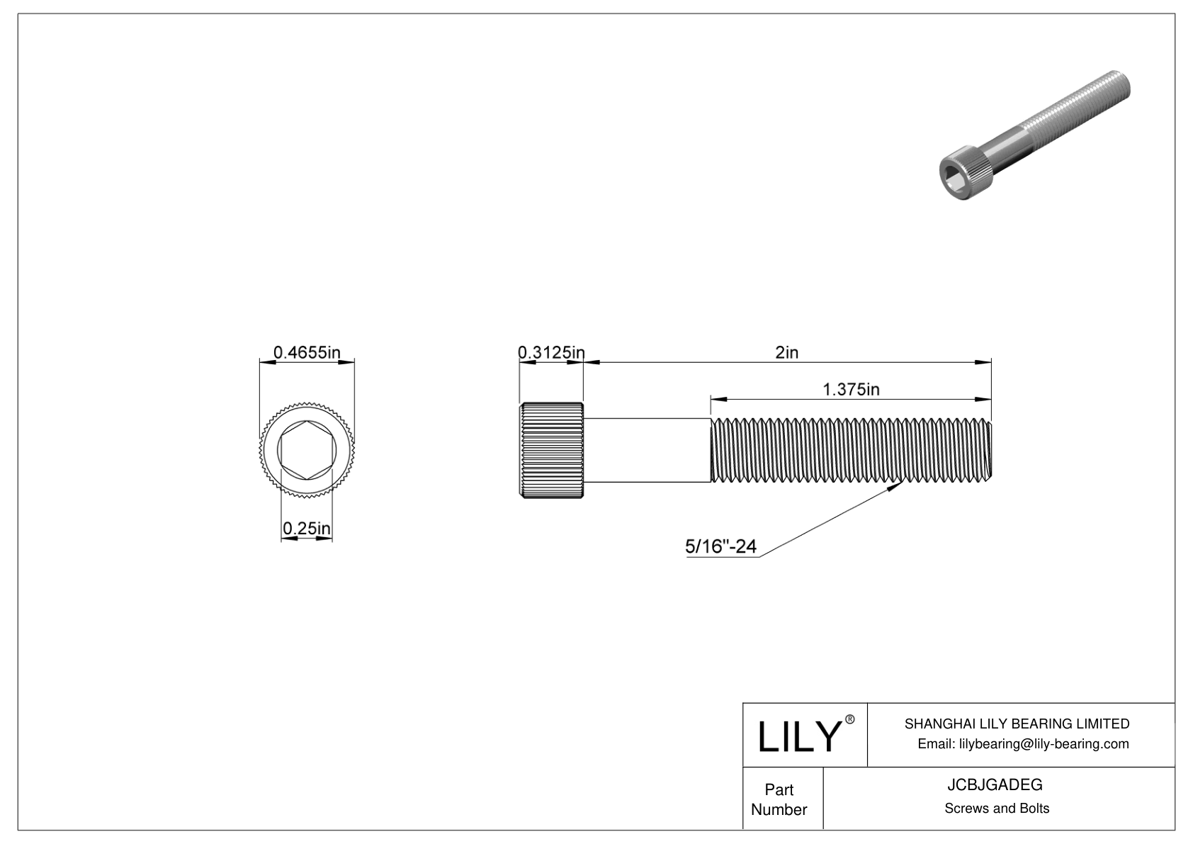 JCBJGADEG Tornillos de cabeza cilíndrica de acero inoxidable 18-8 cad drawing