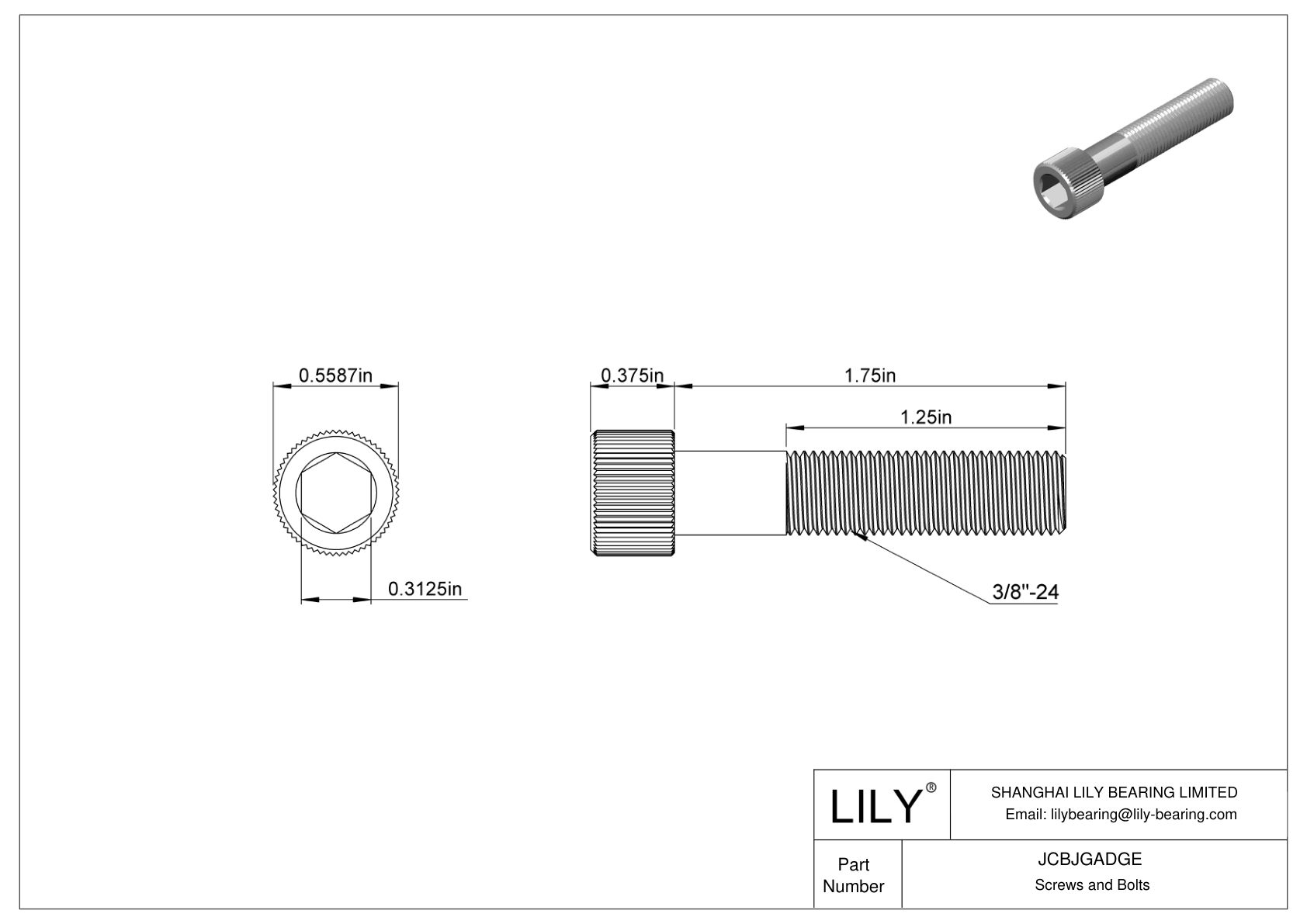 JCBJGADGE 18-8 不锈钢内六角螺钉 cad drawing