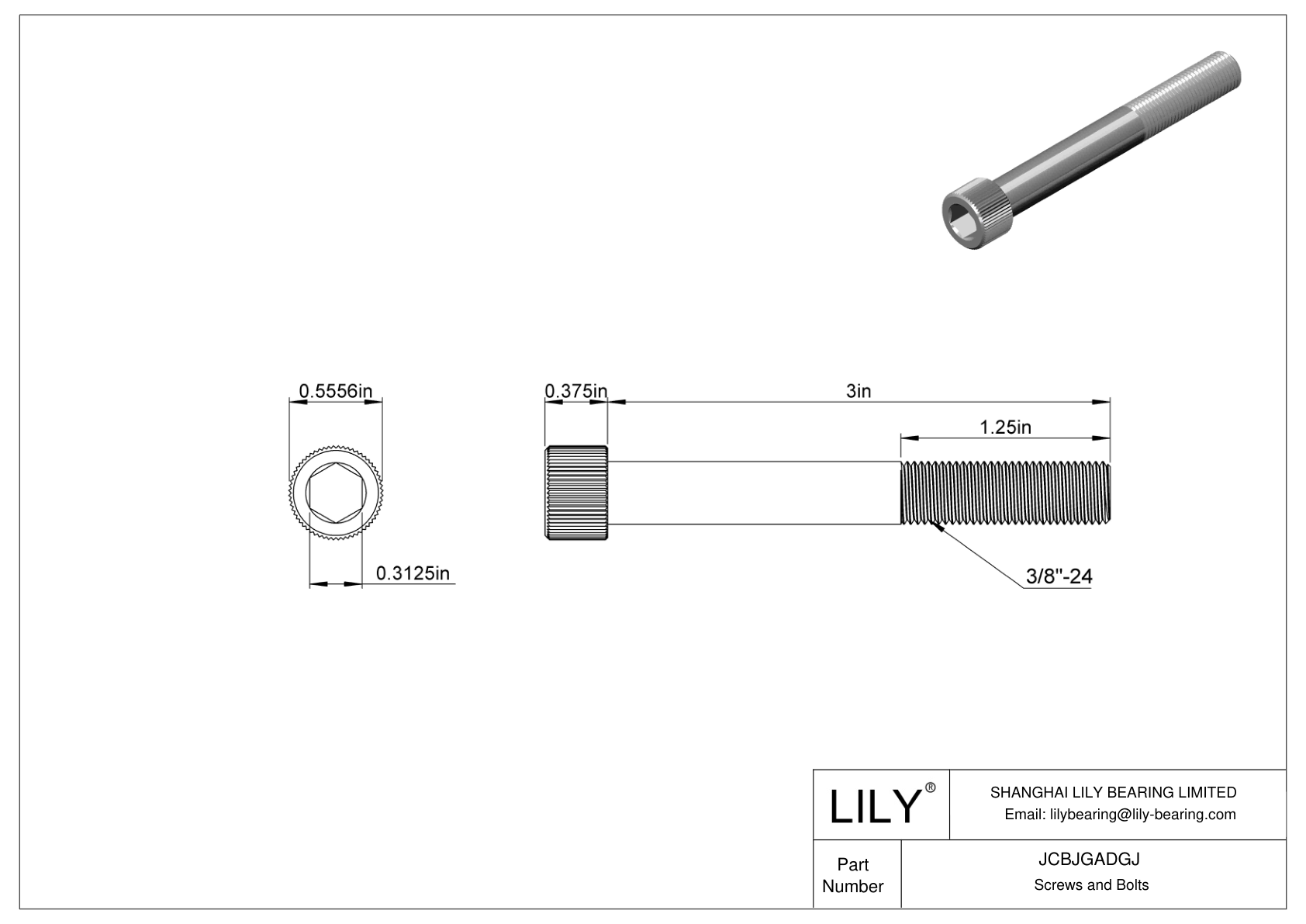 JCBJGADGJ 18-8 Stainless Steel Socket Head Screws cad drawing