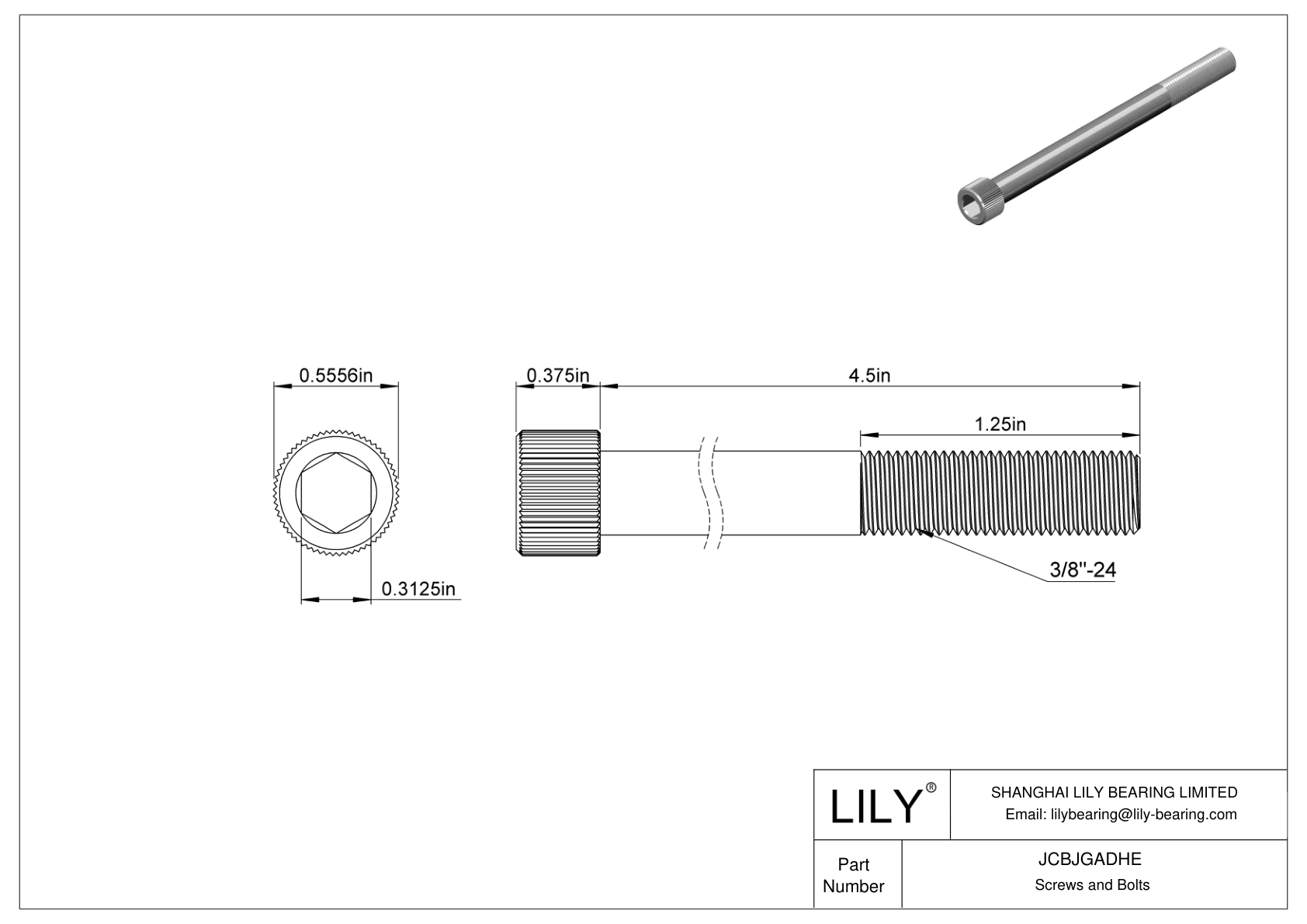 JCBJGADHE Tornillos de cabeza cilíndrica de acero inoxidable 18-8 cad drawing