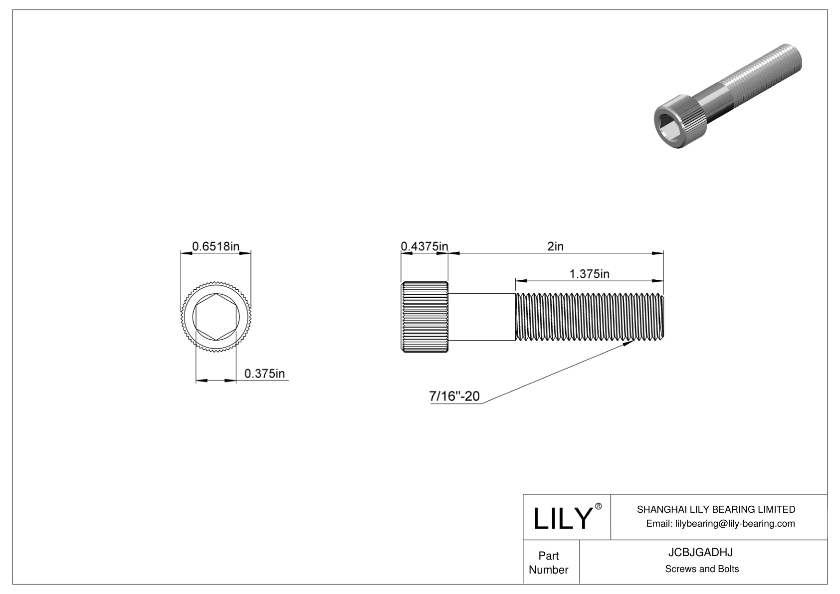 JCBJGADHJ 18-8 Stainless Steel Socket Head Screws cad drawing