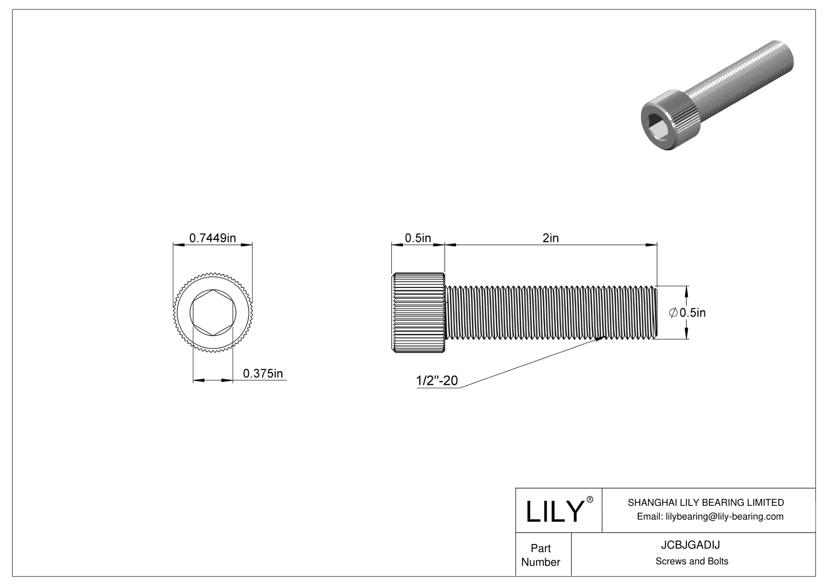 JCBJGADIJ Tornillos de cabeza cilíndrica de acero inoxidable 18-8 cad drawing