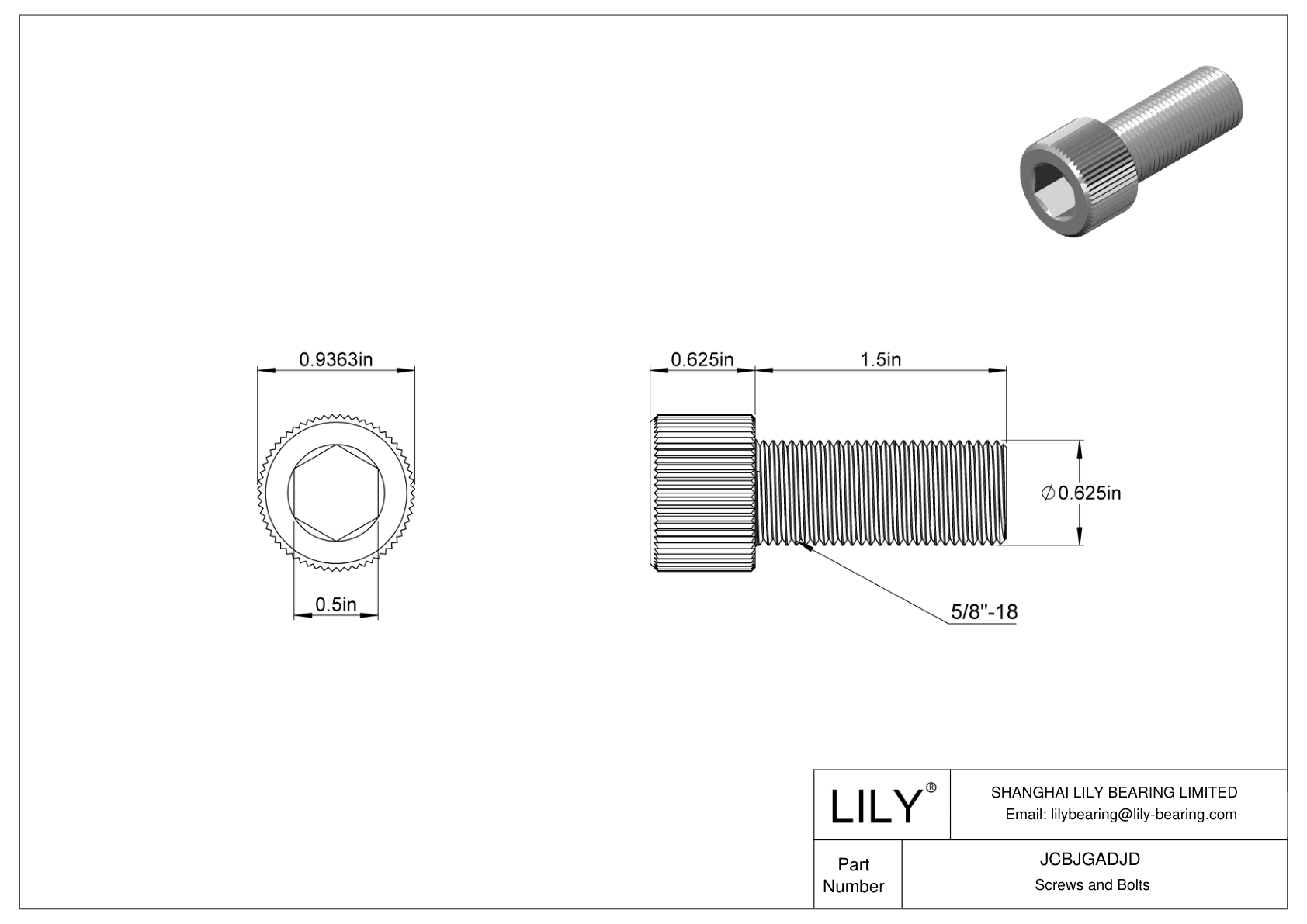 JCBJGADJD Tornillos de cabeza cilíndrica de acero inoxidable 18-8 cad drawing