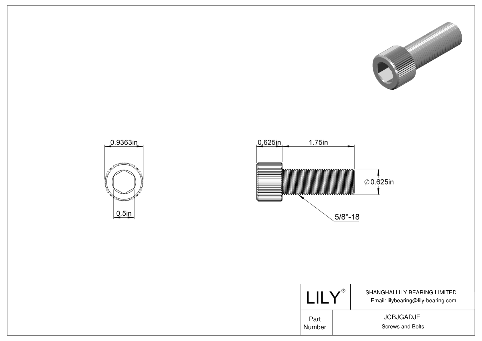 JCBJGADJE Tornillos de cabeza cilíndrica de acero inoxidable 18-8 cad drawing