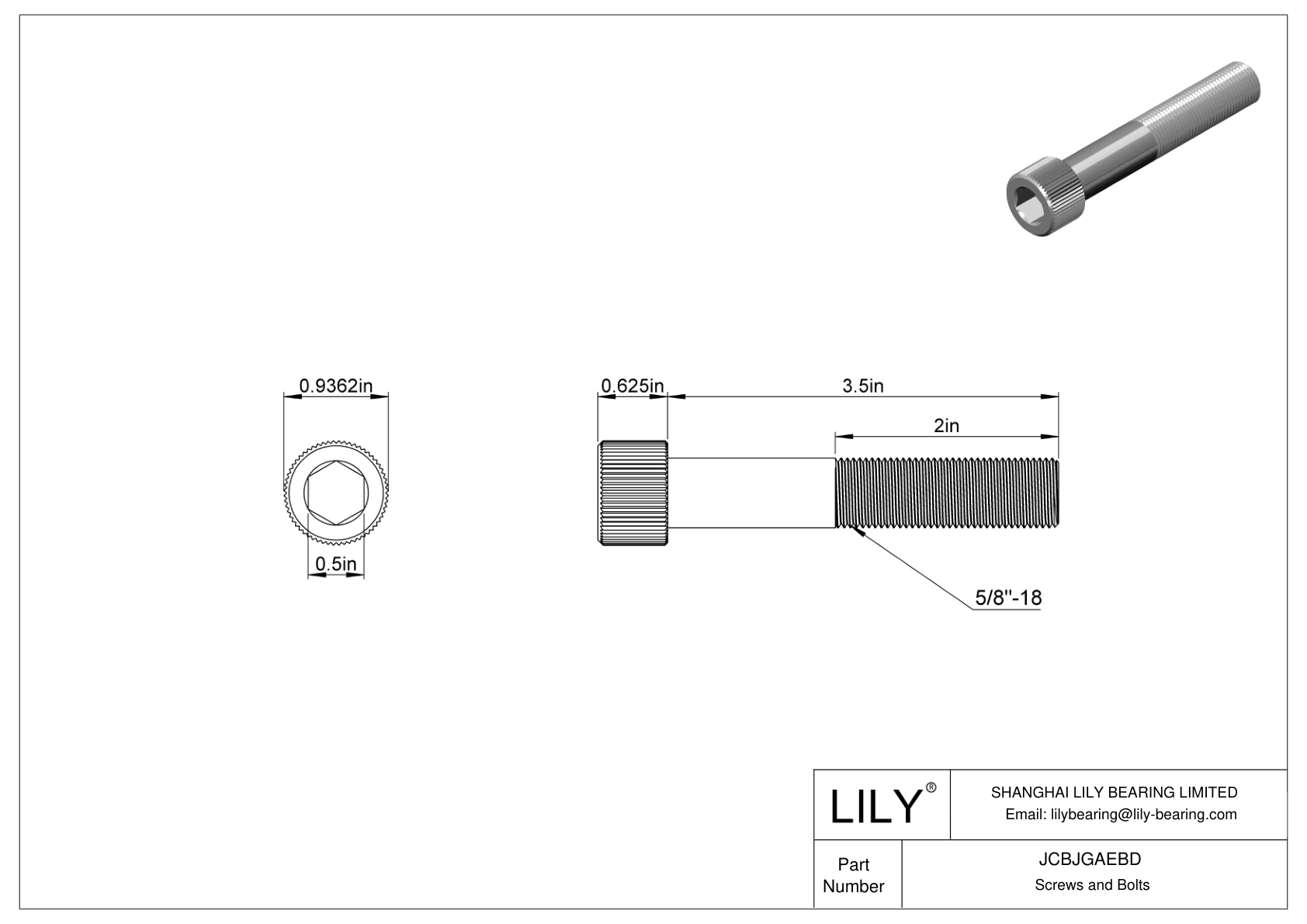 JCBJGAEBD 18-8 Stainless Steel Socket Head Screws cad drawing