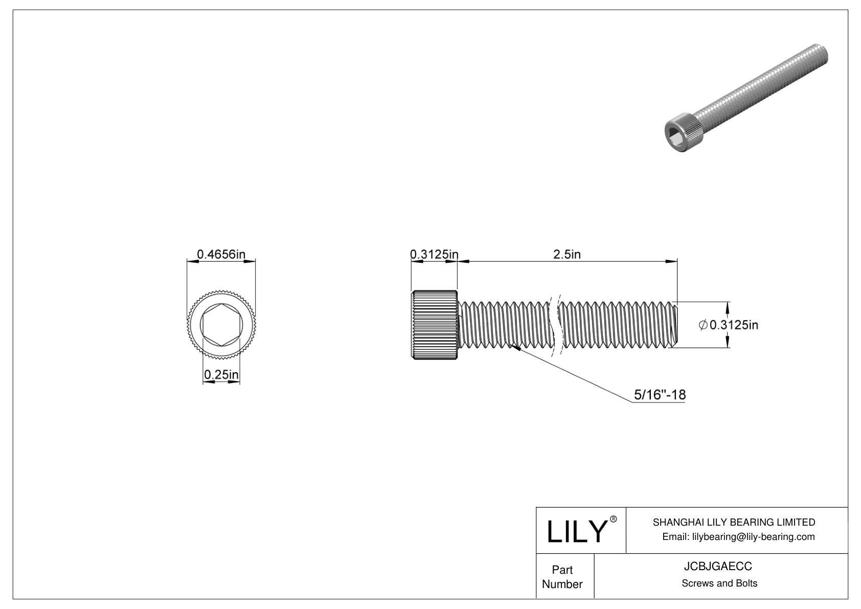 JCBJGAECC 18-8 不锈钢内六角螺钉 cad drawing