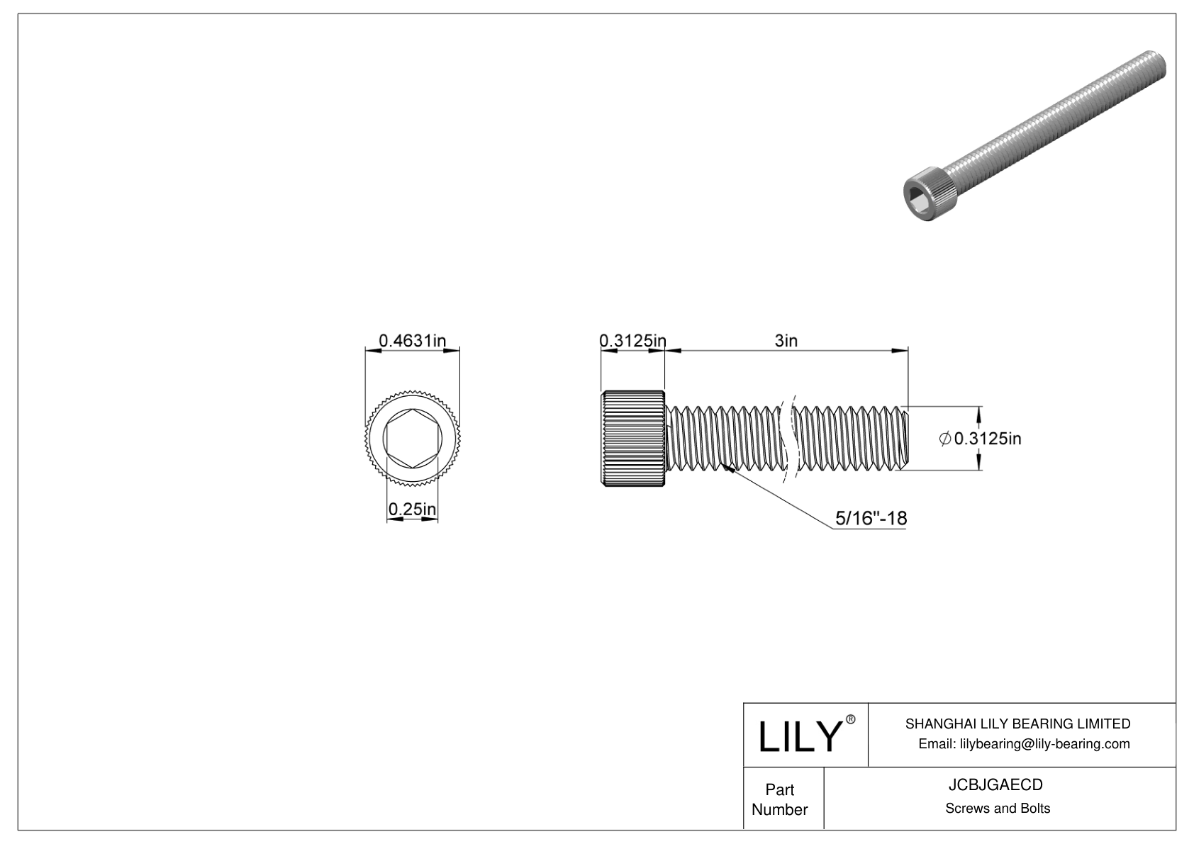 JCBJGAECD Tornillos de cabeza cilíndrica de acero inoxidable 18-8 cad drawing