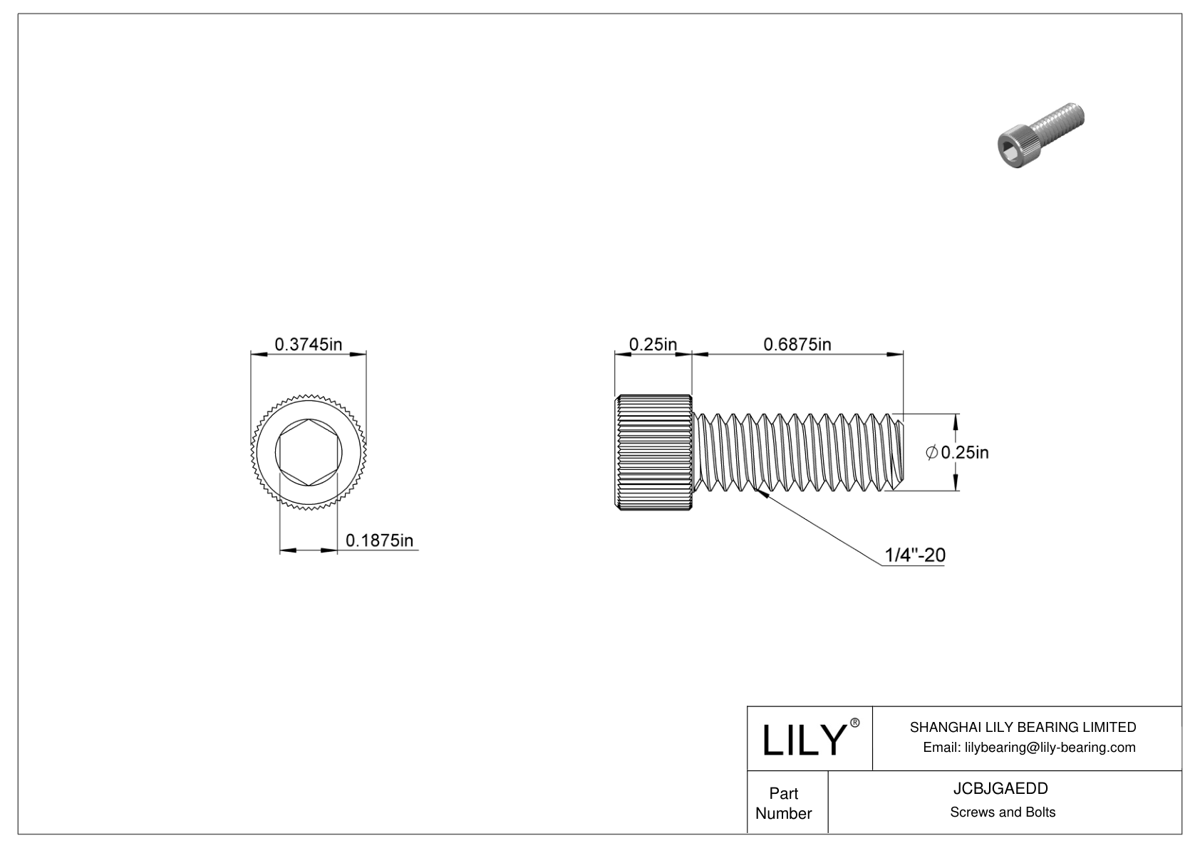 JCBJGAEDD 18-8 Stainless Steel Socket Head Screws cad drawing