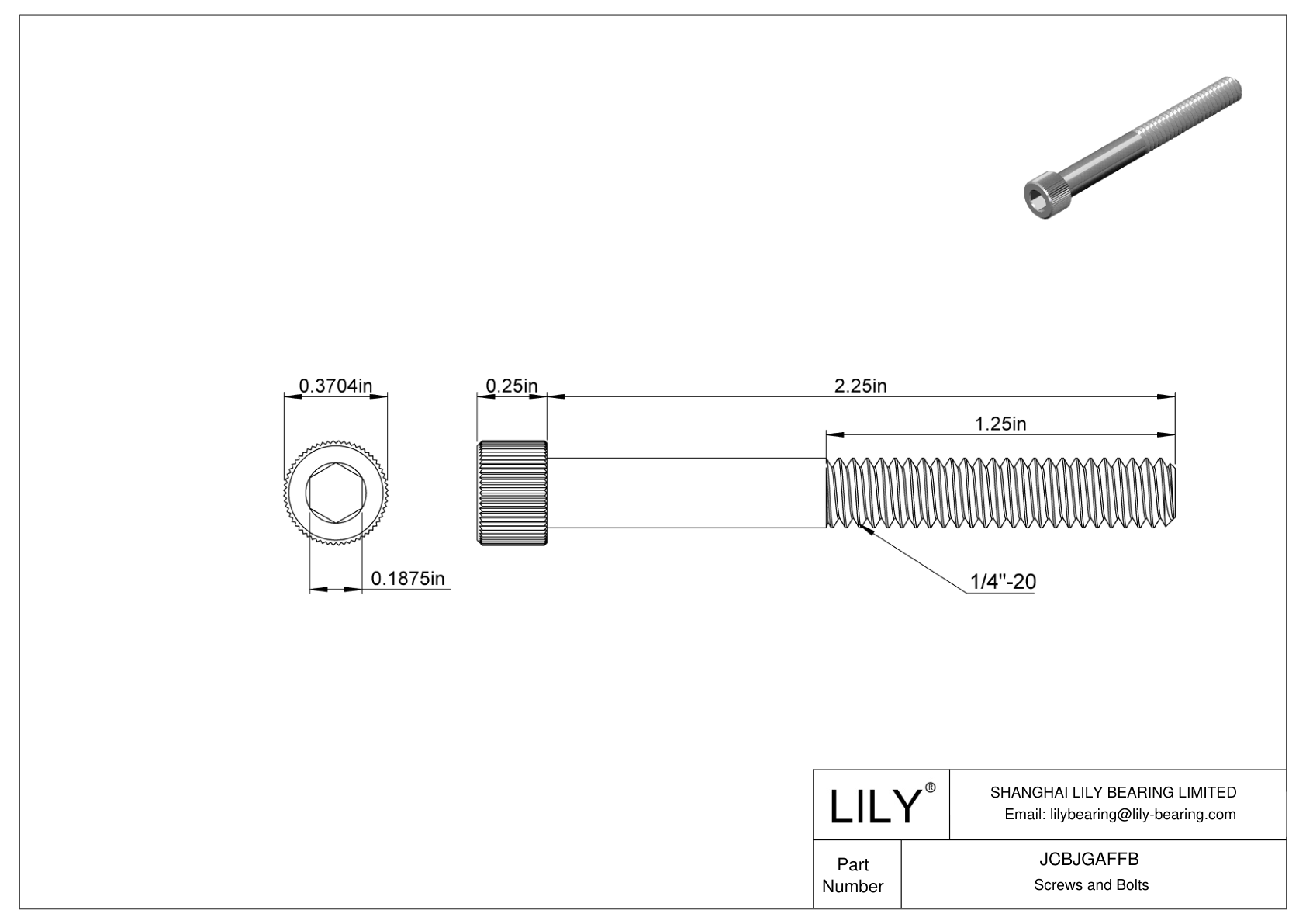 JCBJGAFFB Tornillos de cabeza cilíndrica de acero inoxidable 18-8 cad drawing