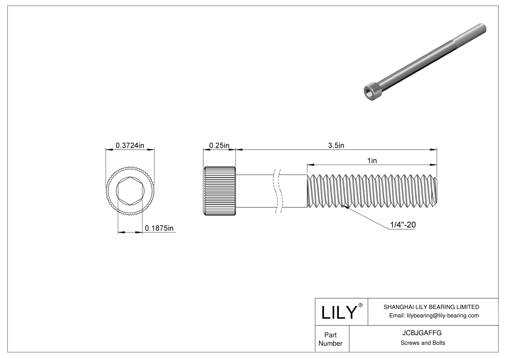 JCBJGAFFG 18-8 Stainless Steel Socket Head Screws cad drawing