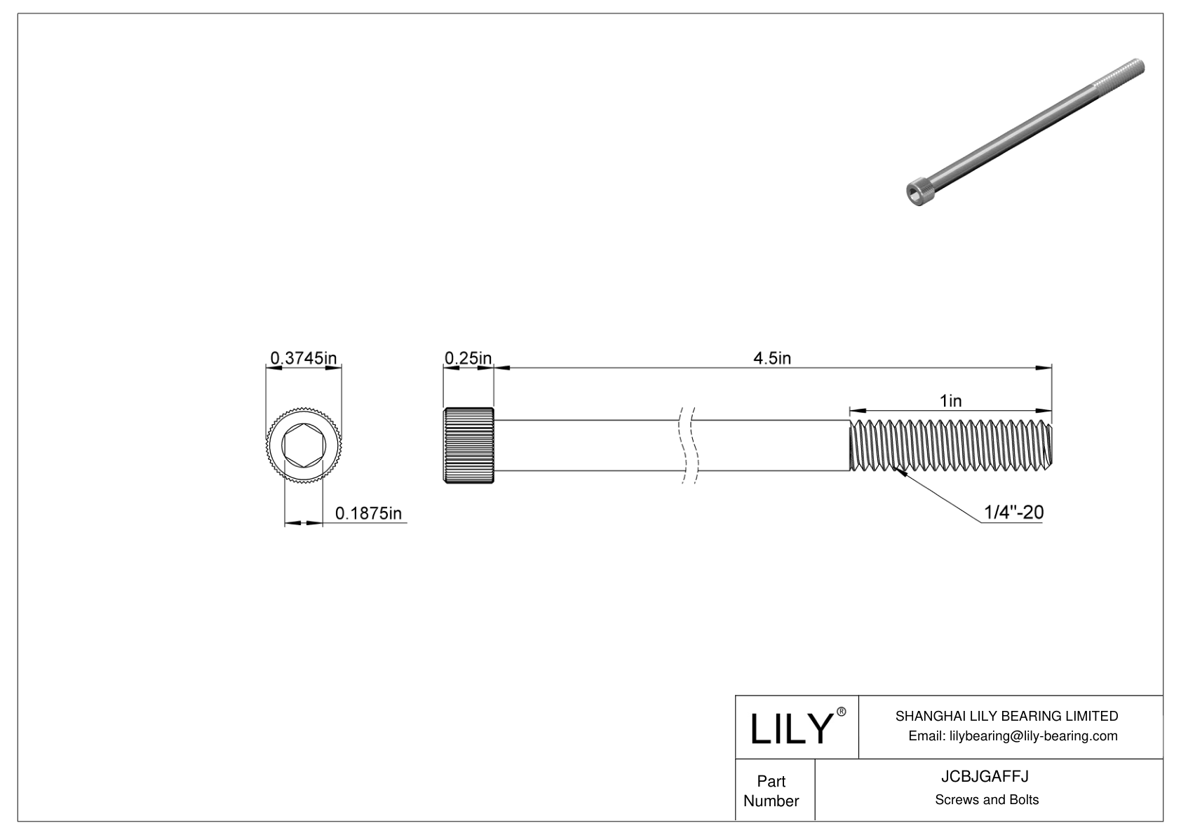 JCBJGAFFJ 18-8 Stainless Steel Socket Head Screws cad drawing