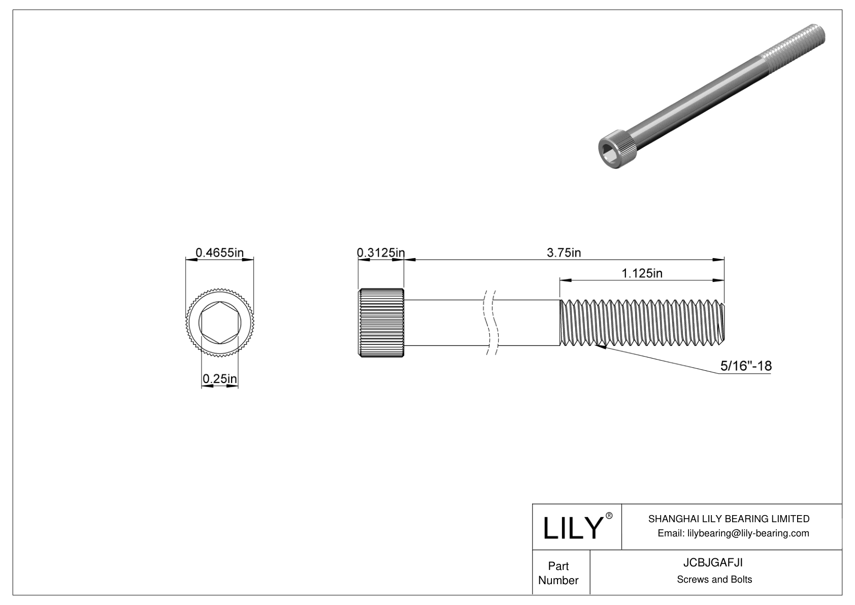 JCBJGAFJI Tornillos de cabeza cilíndrica de acero inoxidable 18-8 cad drawing