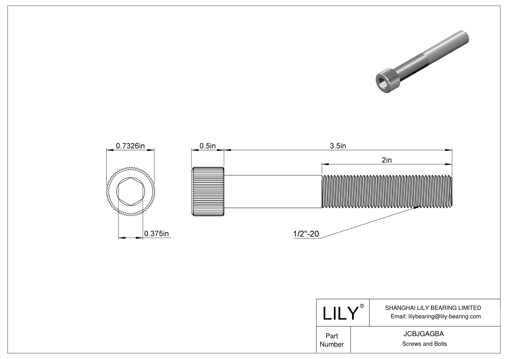 JCBJGAGBA Tornillos de cabeza cilíndrica de acero inoxidable 18-8 cad drawing