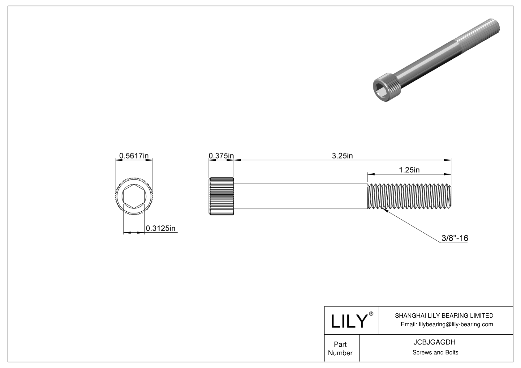 JCBJGAGDH 18-8 不锈钢内六角螺钉 cad drawing