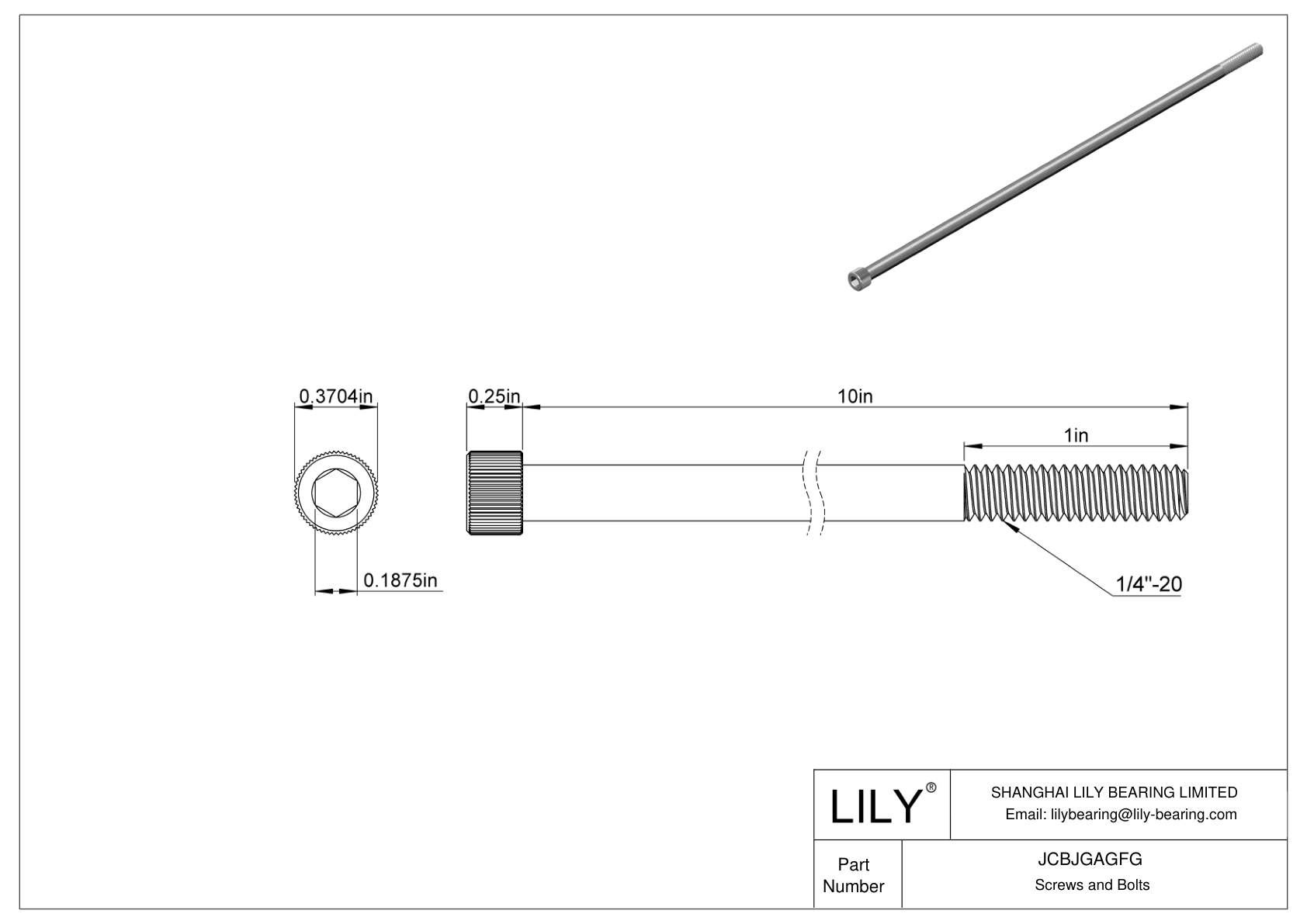 JCBJGAGFG 18-8 Stainless Steel Socket Head Screws cad drawing