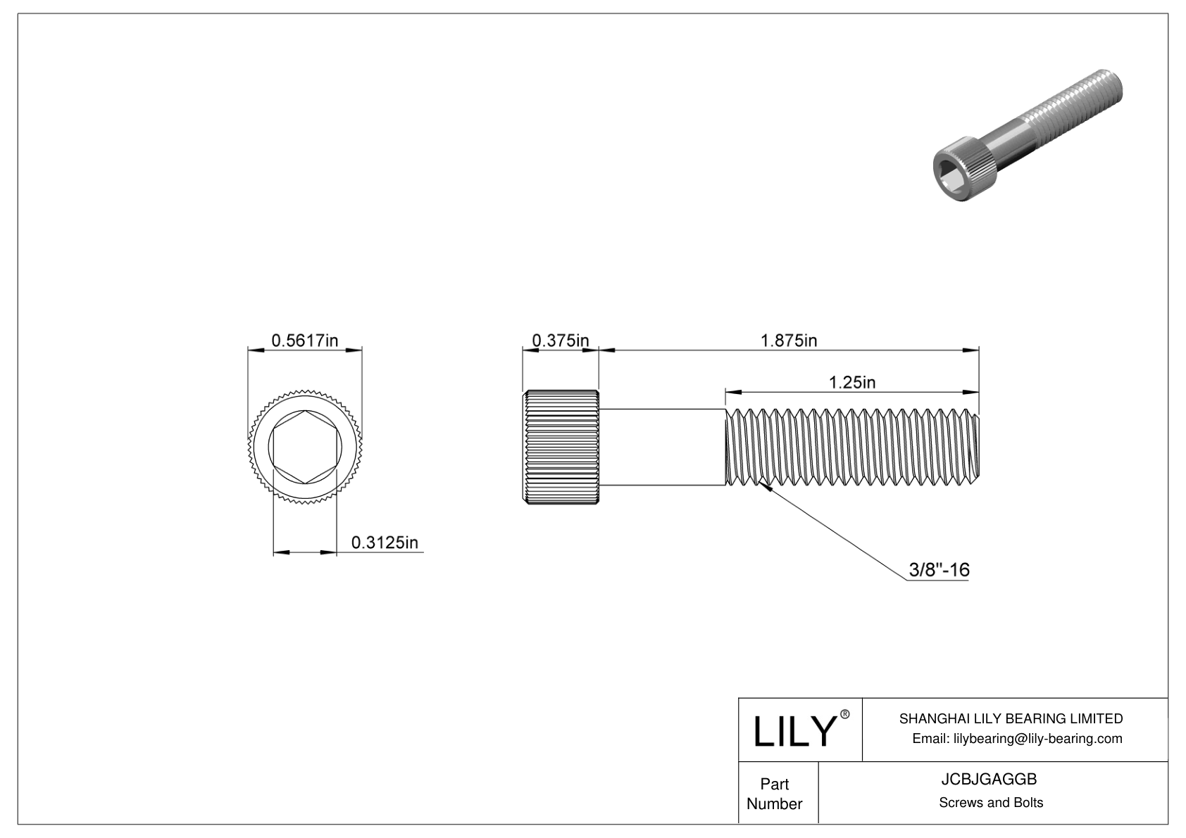 JCBJGAGGB Tornillos de cabeza cilíndrica de acero inoxidable 18-8 cad drawing