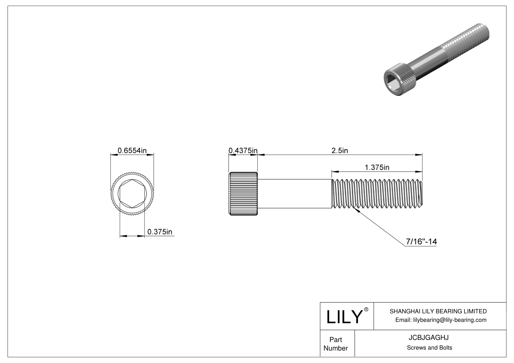 JCBJGAGHJ 18-8 Stainless Steel Socket Head Screws cad drawing