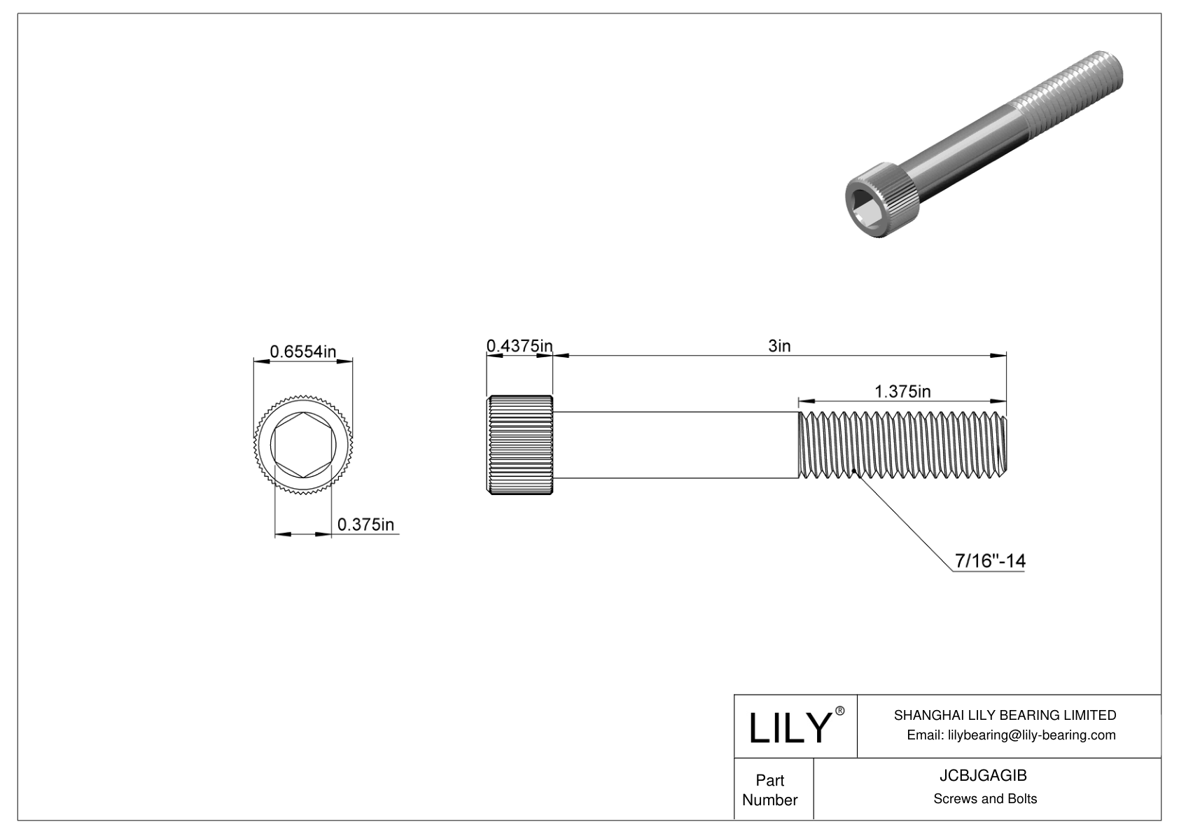 JCBJGAGIB Tornillos de cabeza cilíndrica de acero inoxidable 18-8 cad drawing