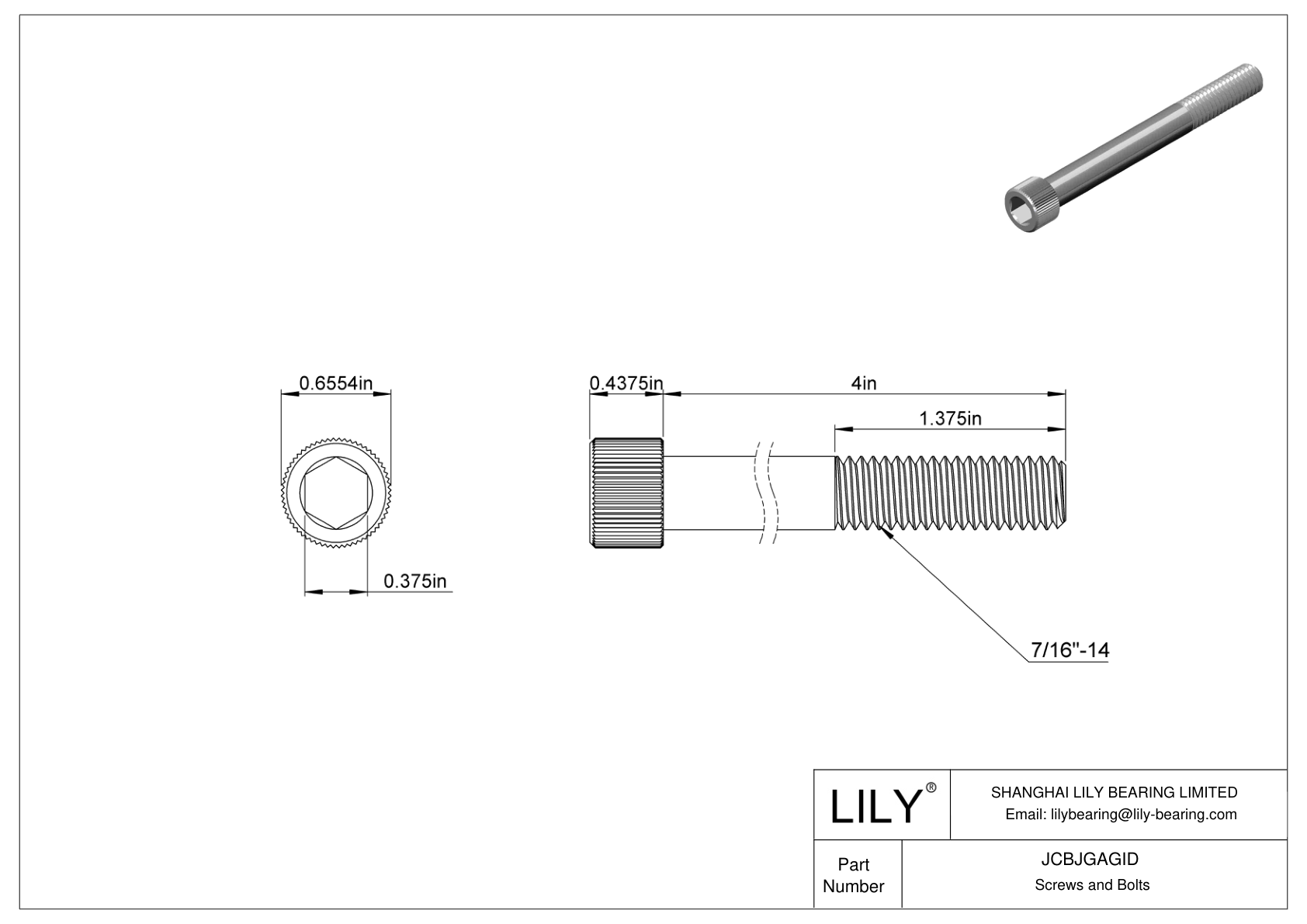 JCBJGAGID Tornillos de cabeza cilíndrica de acero inoxidable 18-8 cad drawing