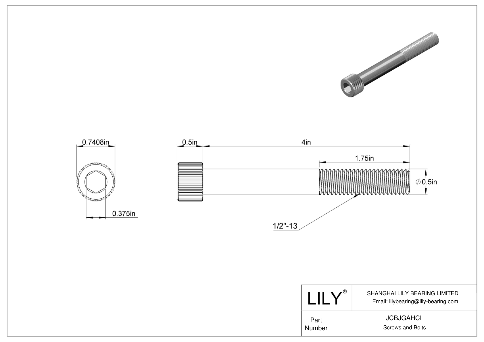 JCBJGAHCI 18-8 不锈钢内六角螺钉 cad drawing