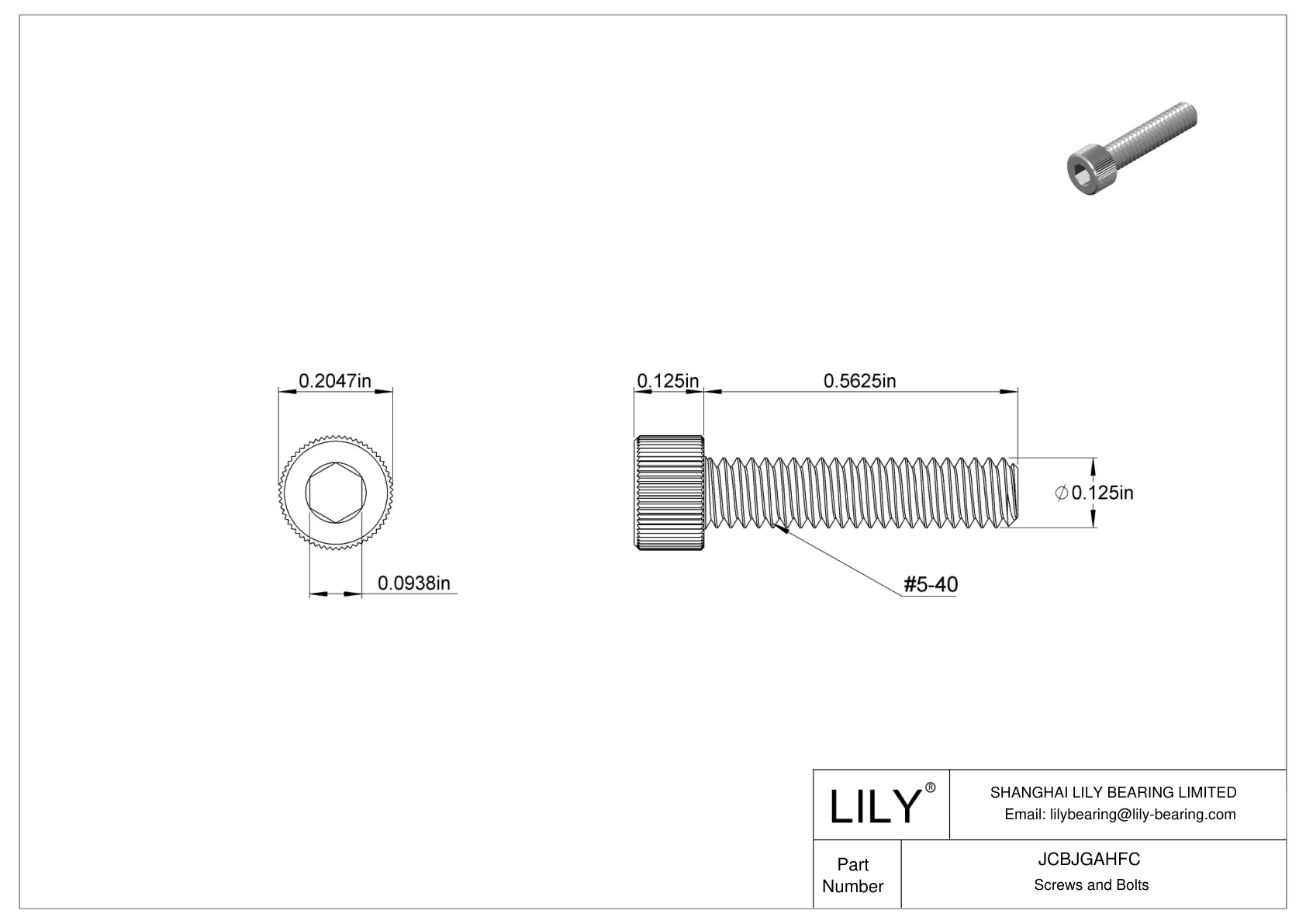 JCBJGAHFC Tornillos de cabeza cilíndrica de acero inoxidable 18-8 cad drawing