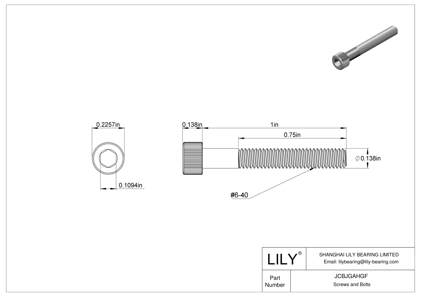 JCBJGAHGF 18-8 不锈钢内六角螺钉 cad drawing