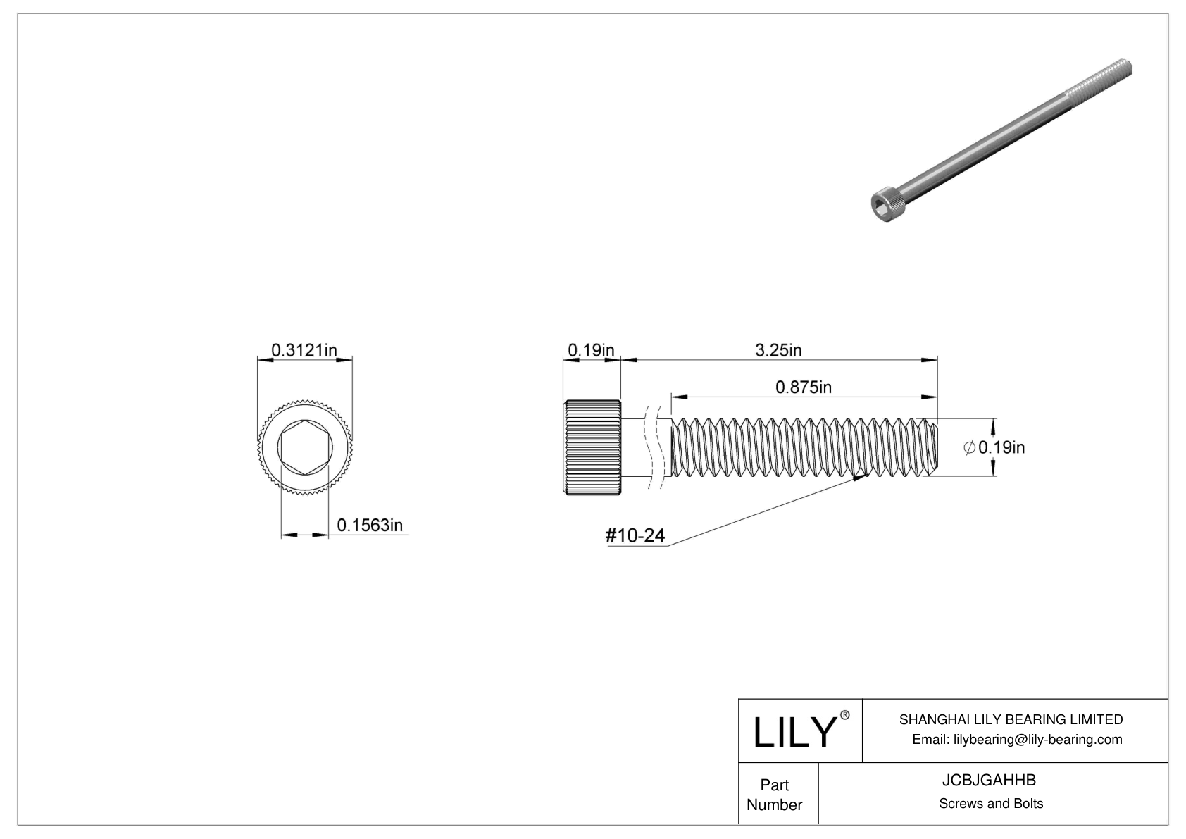 JCBJGAHHB 18-8 Stainless Steel Socket Head Screws cad drawing