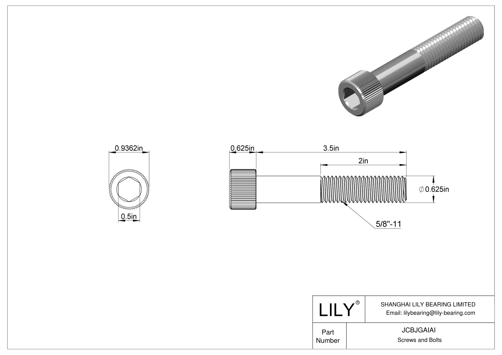 JCBJGAIAI Tornillos de cabeza cilíndrica de acero inoxidable 18-8 cad drawing