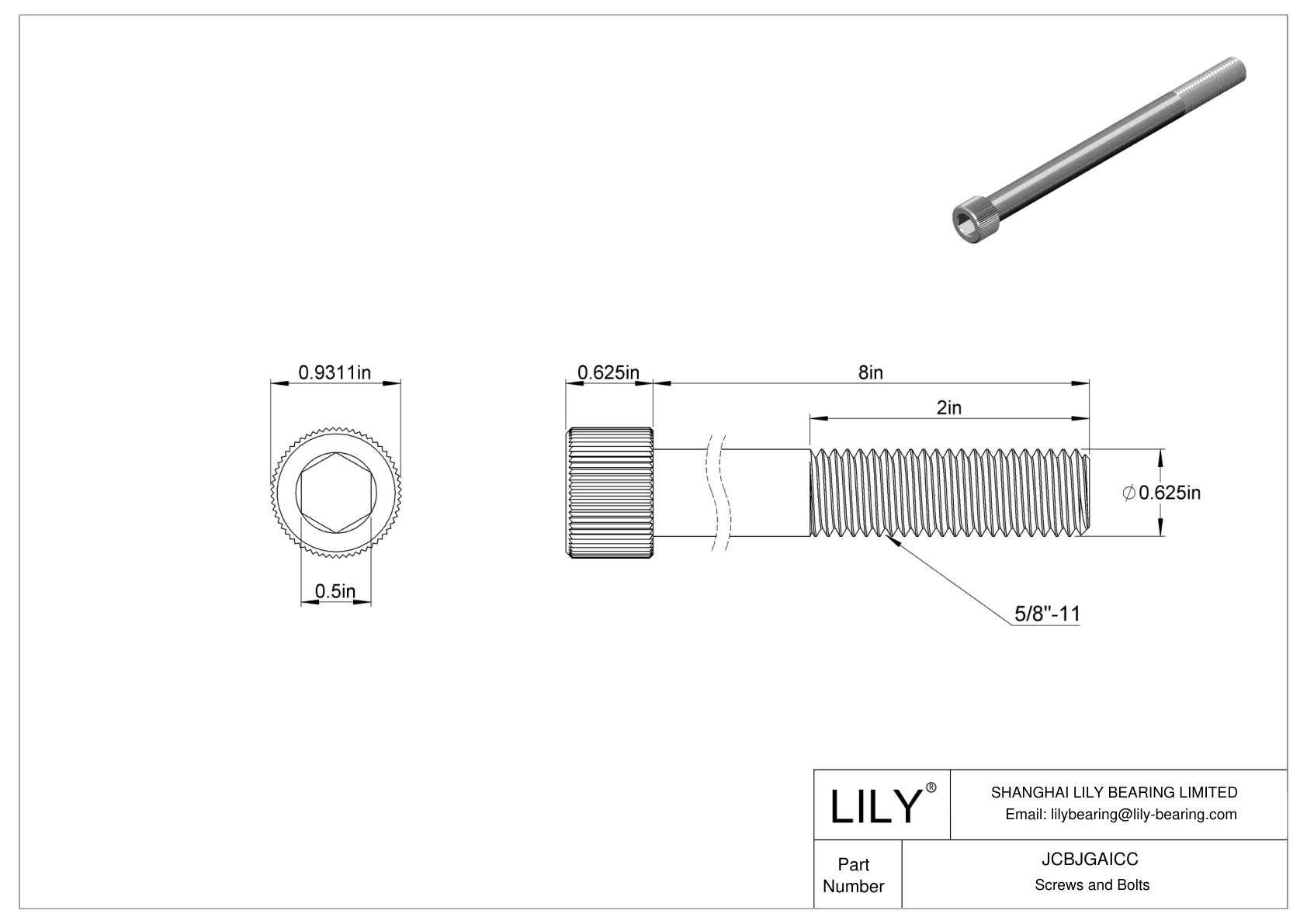 JCBJGAICC 18-8 不锈钢内六角螺钉 cad drawing