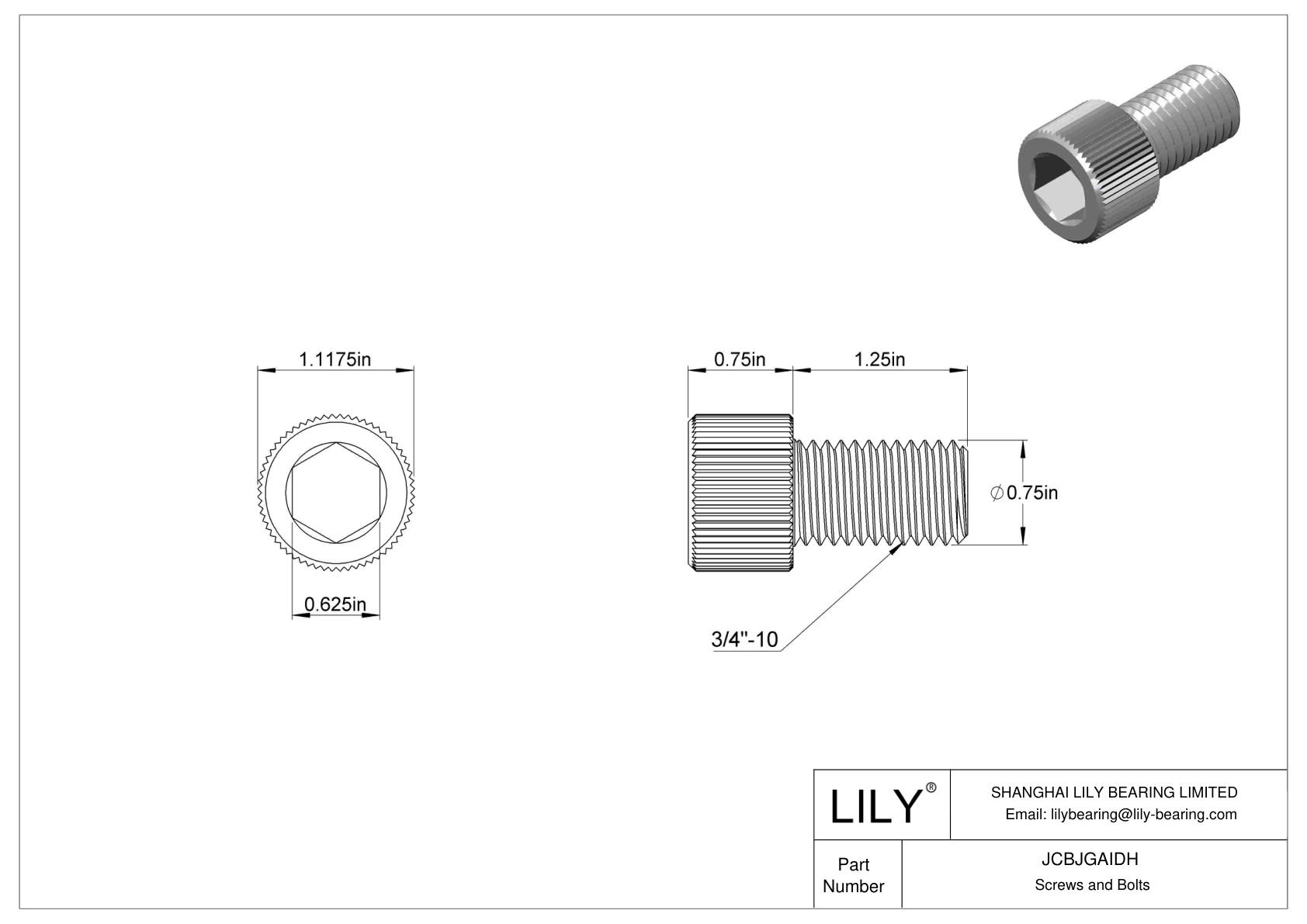 JCBJGAIDH 18-8 Stainless Steel Socket Head Screws cad drawing