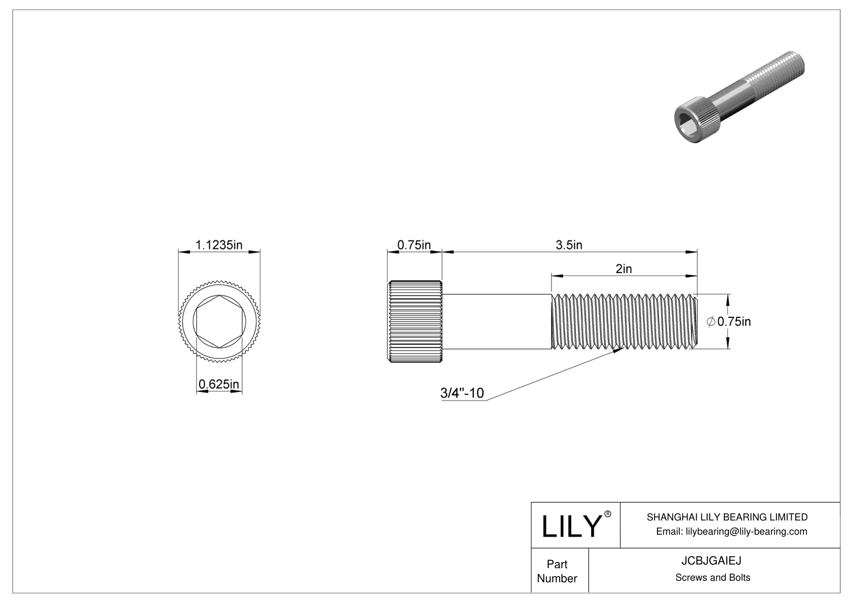 JCBJGAIEJ 18-8 Stainless Steel Socket Head Screws cad drawing